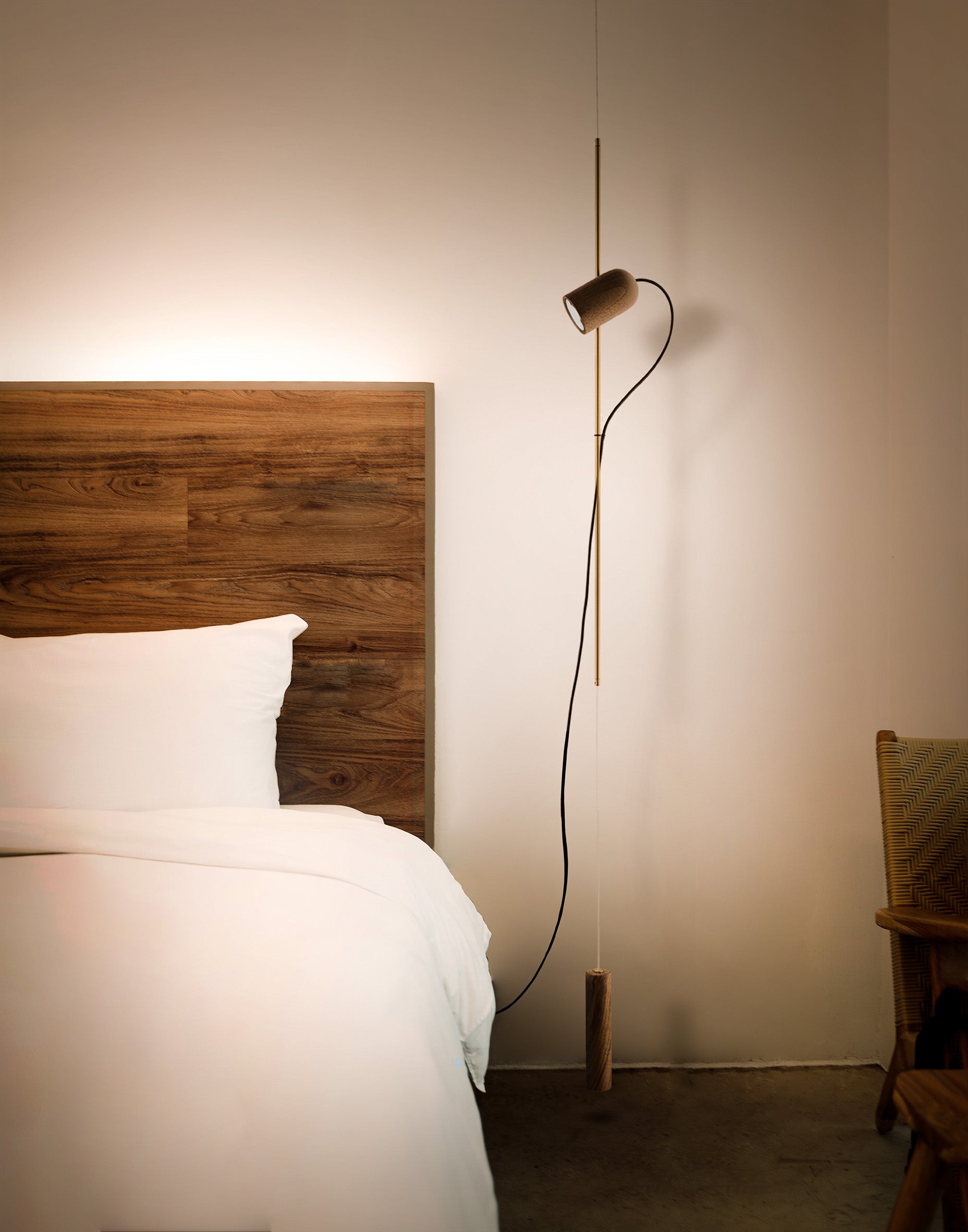 ONFA Pendant Lamp in Walnut Wood with Brass Finish