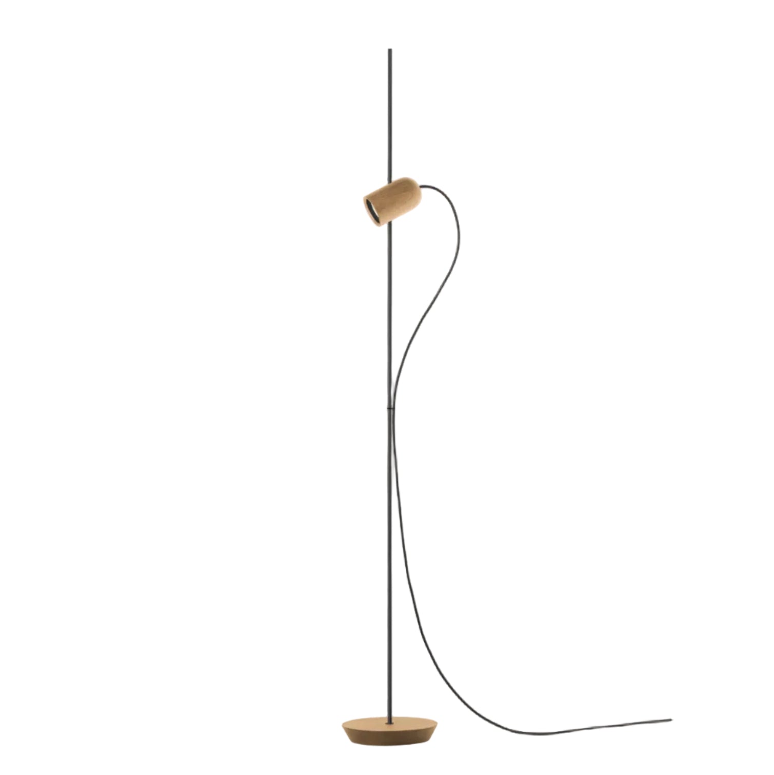ONFA Floor Lamp in Oak Wood with Graphite Finish