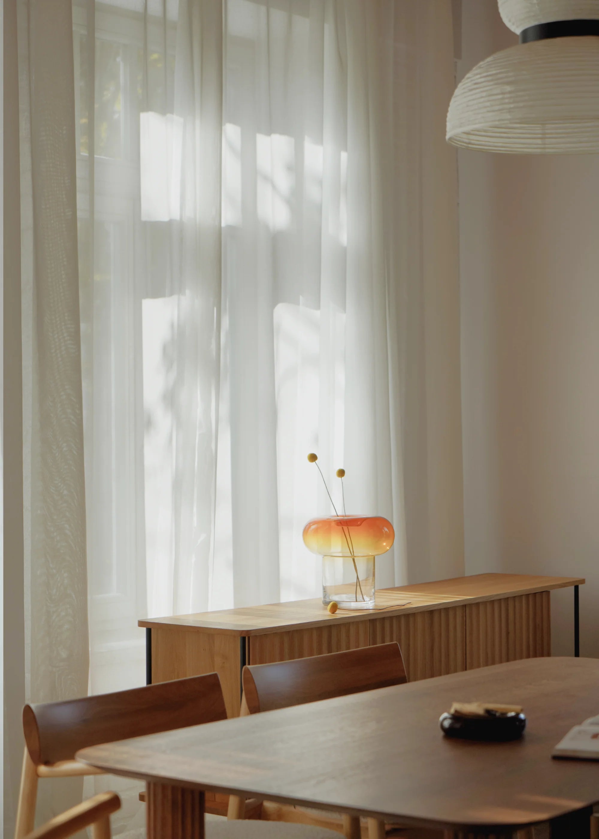 ORIO vase made of orange blown glass