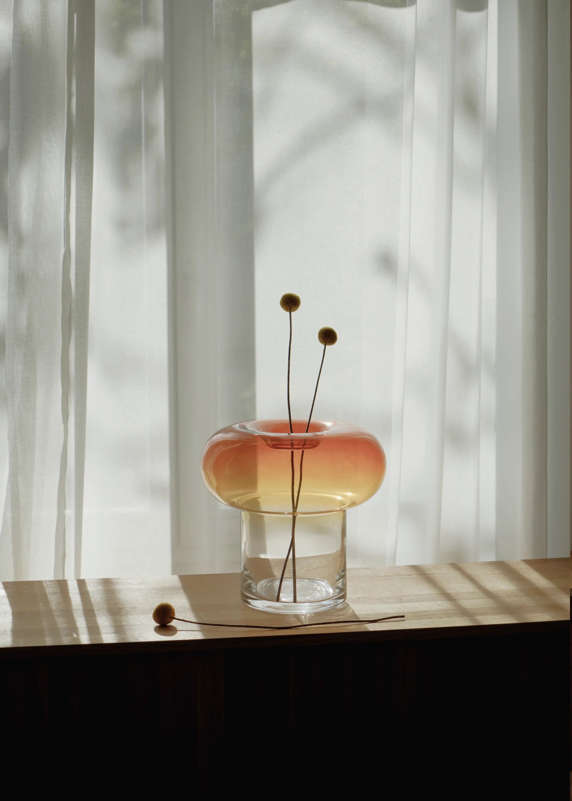 ORIO vase made of orange blown glass