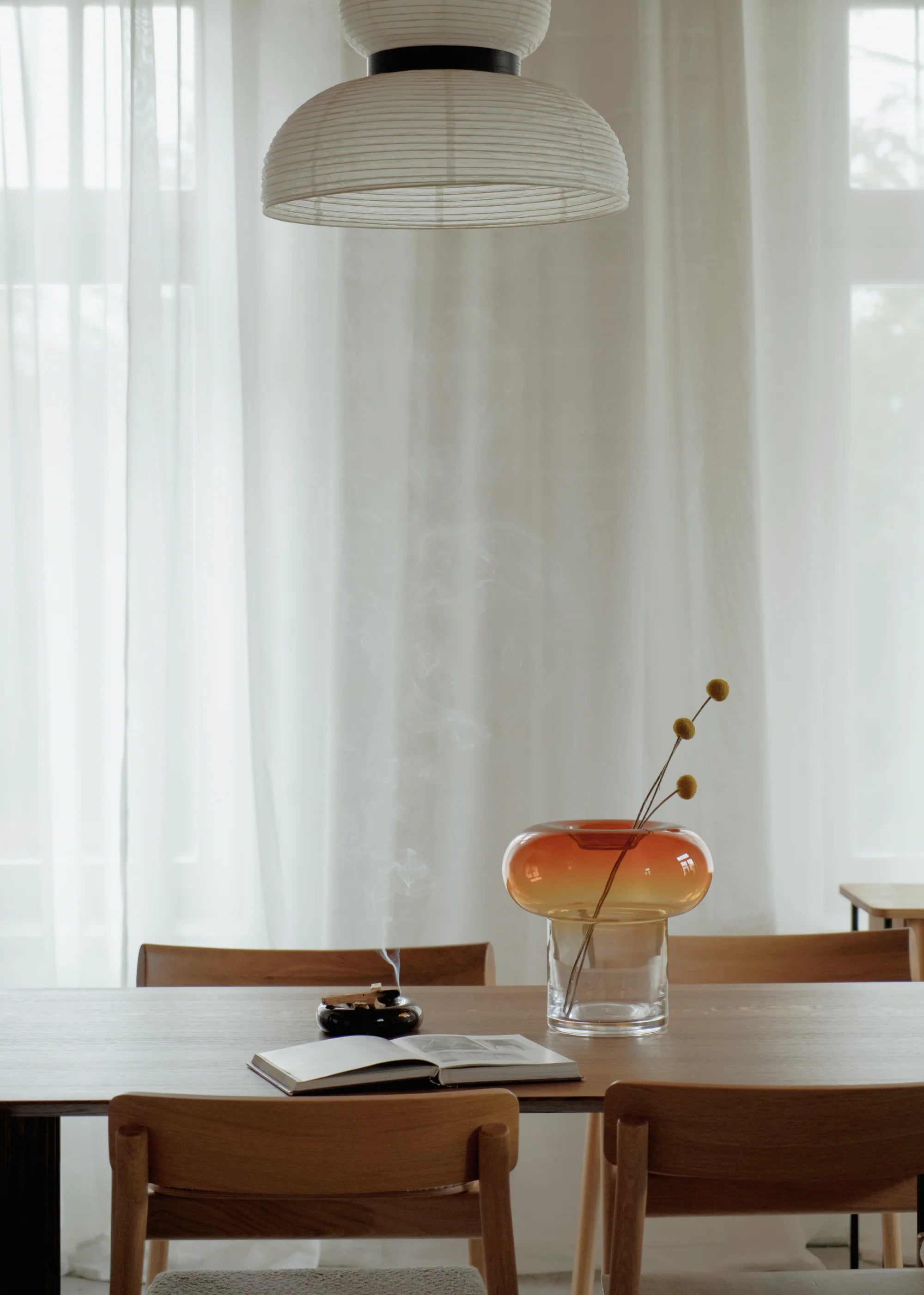 ORIO vase made of orange blown glass