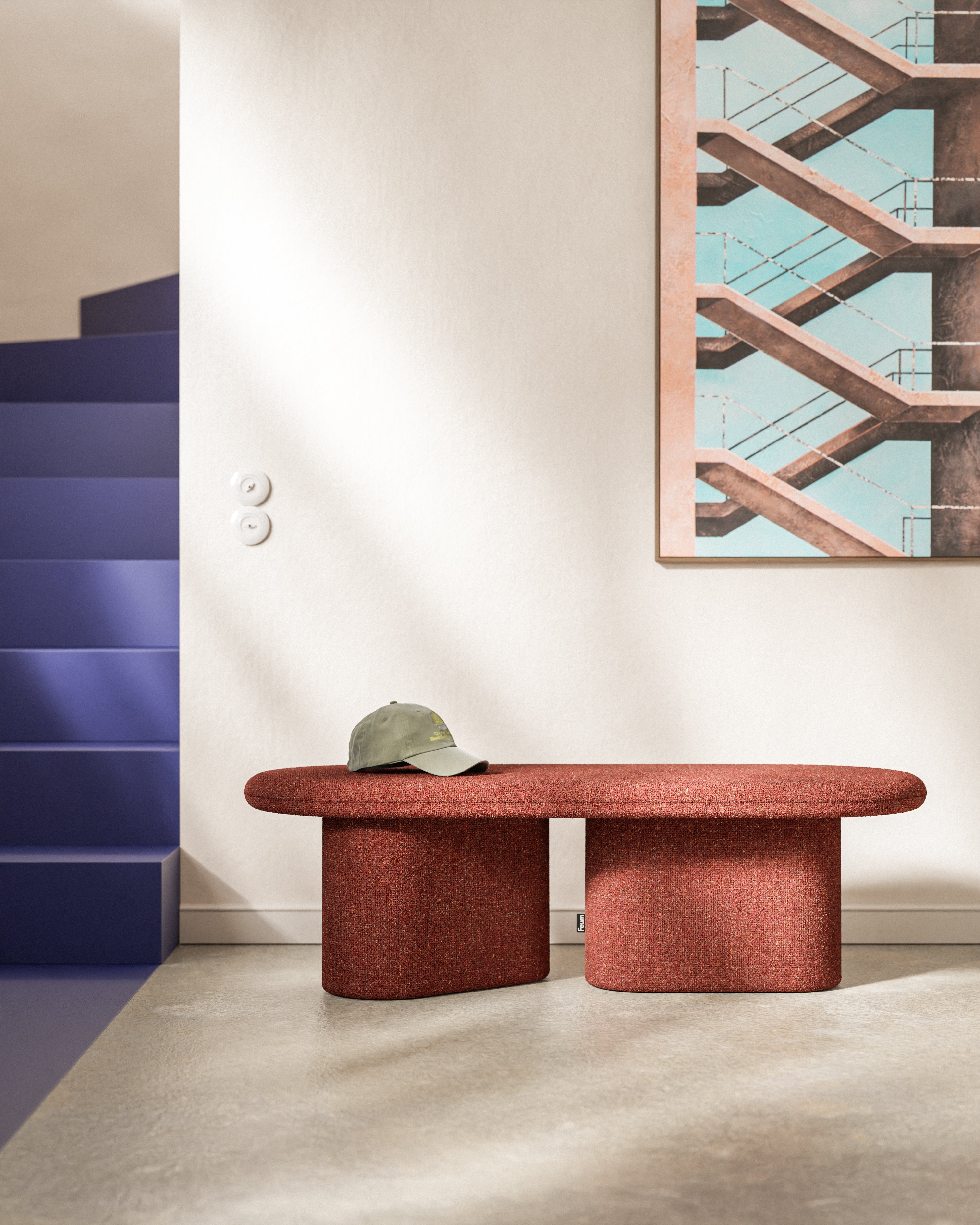 OVO bench chestnut red