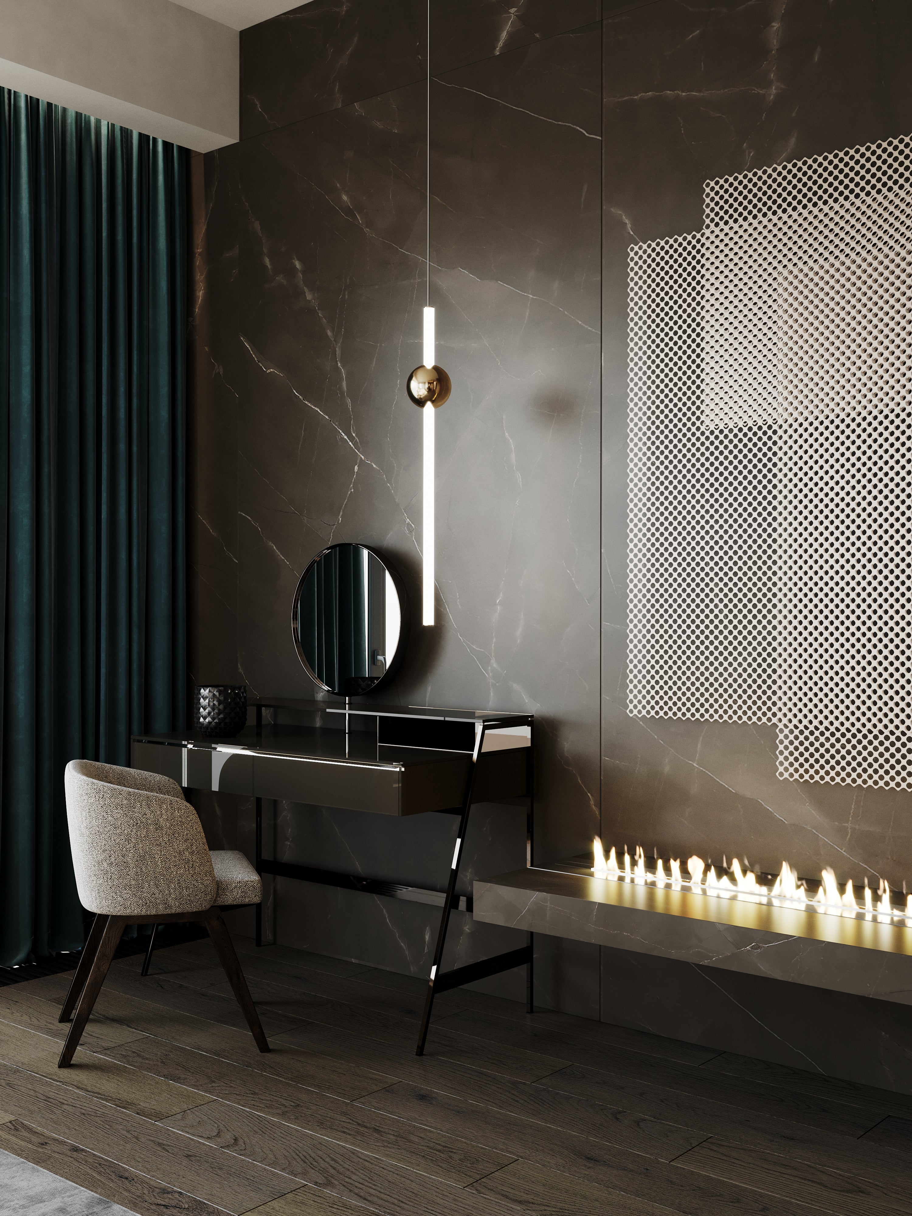 Hanglamp ORION GLOBE gepolijst gunmetal