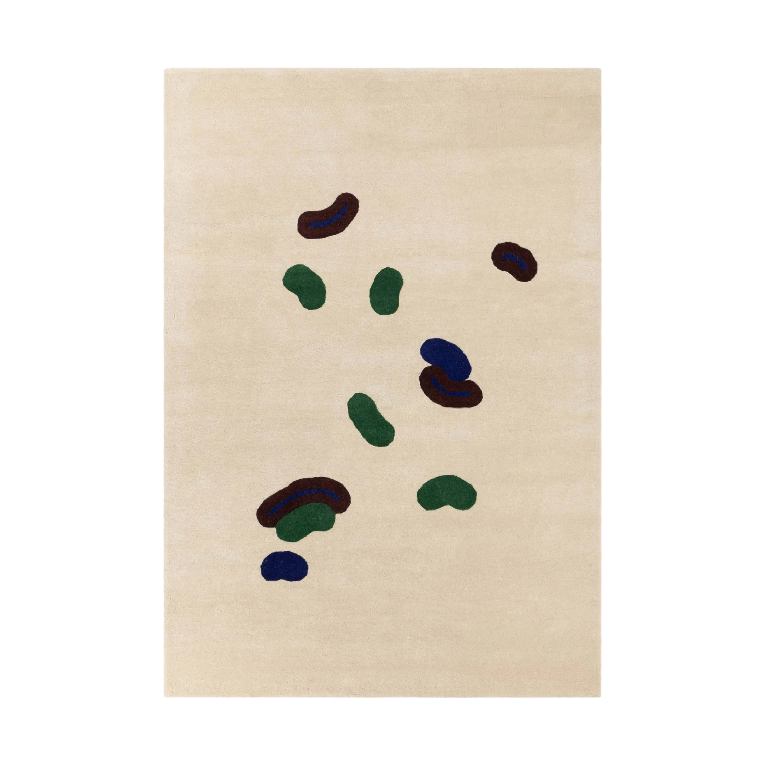 Beige OSLO vloerkleed met groen en bruin