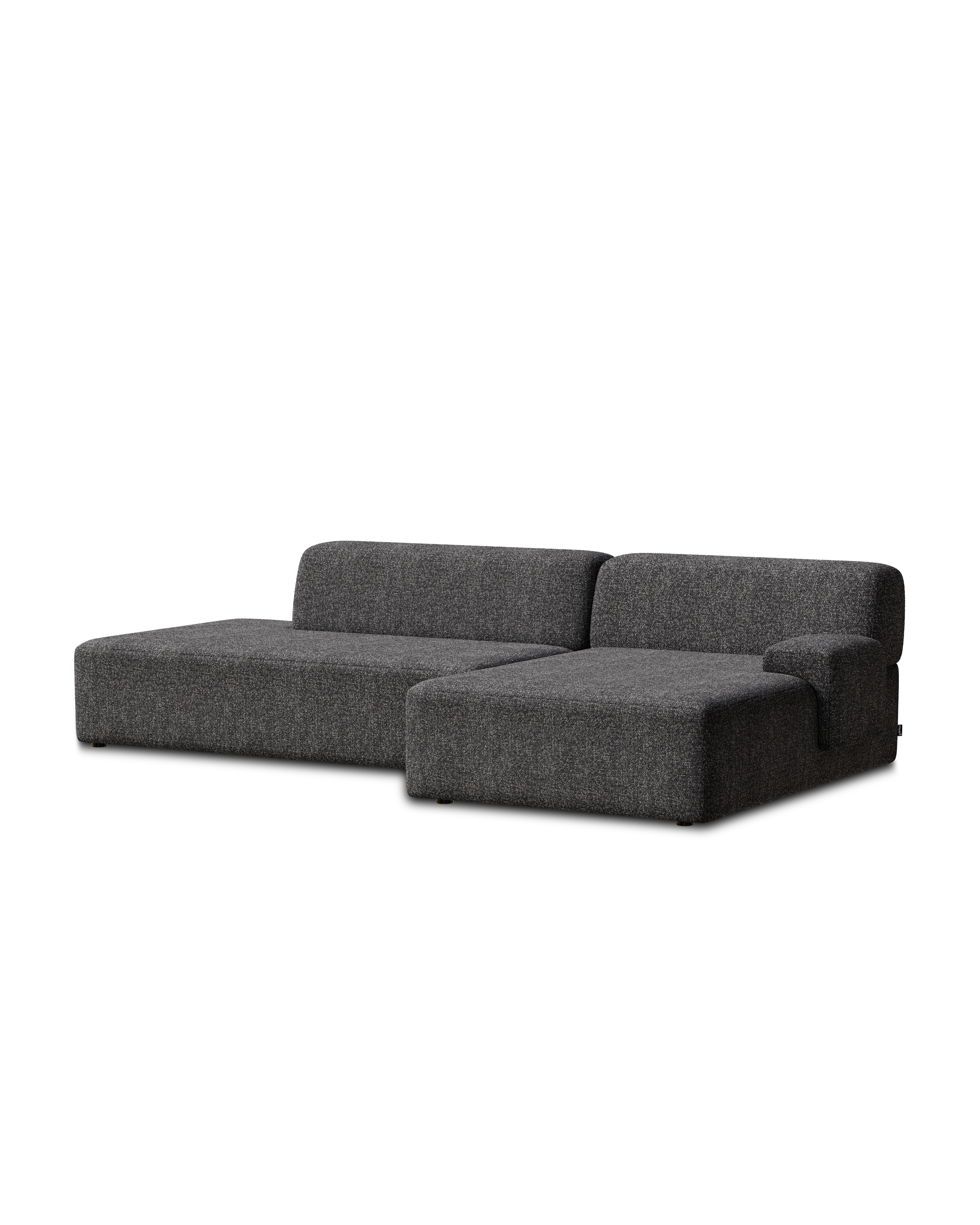 Open right-sided modular corner sofa UMI stone black