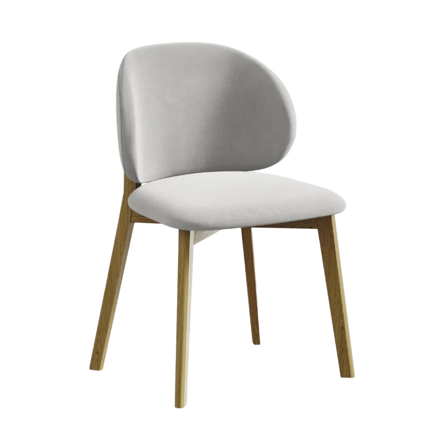 Samtstuhl PAHOA silber mit Buchenbasis