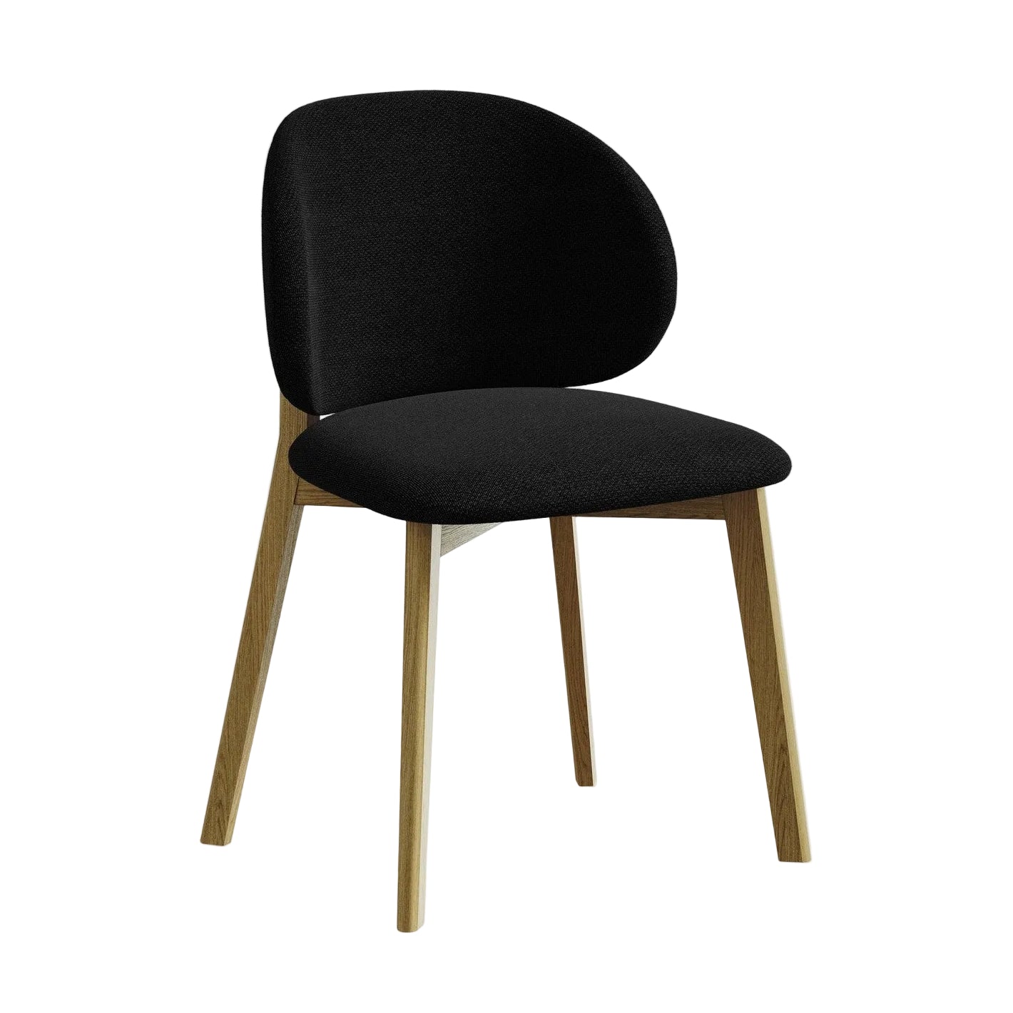 PAHOA Chair in Black Boucle with Beech Base