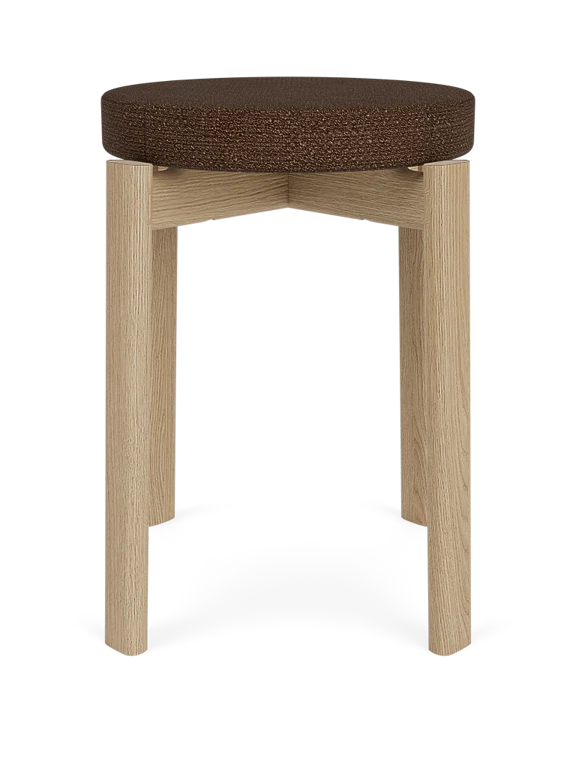 PASSAGE stool brown with oak base