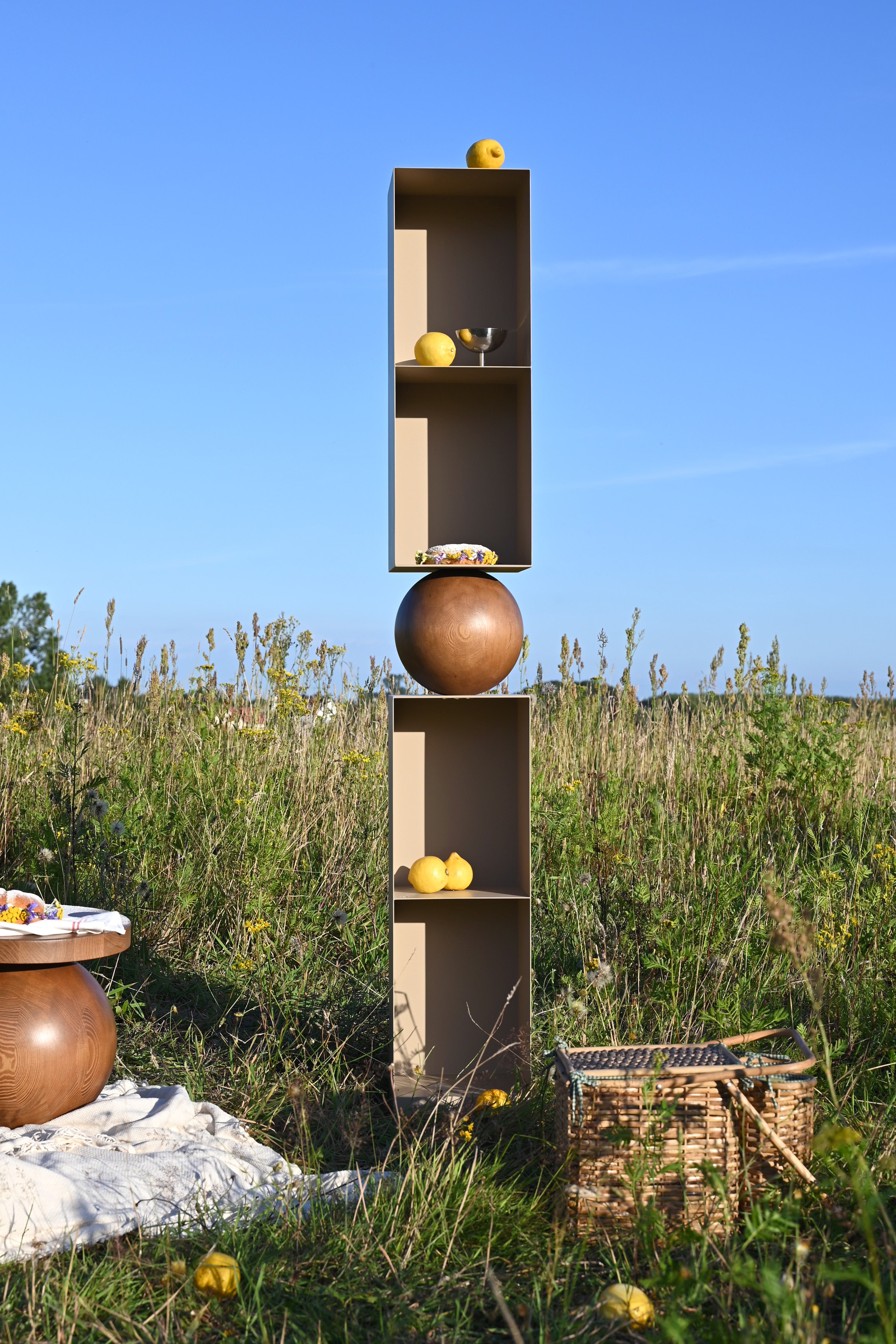 Pecan Long Rekeningkast van hout en staal
