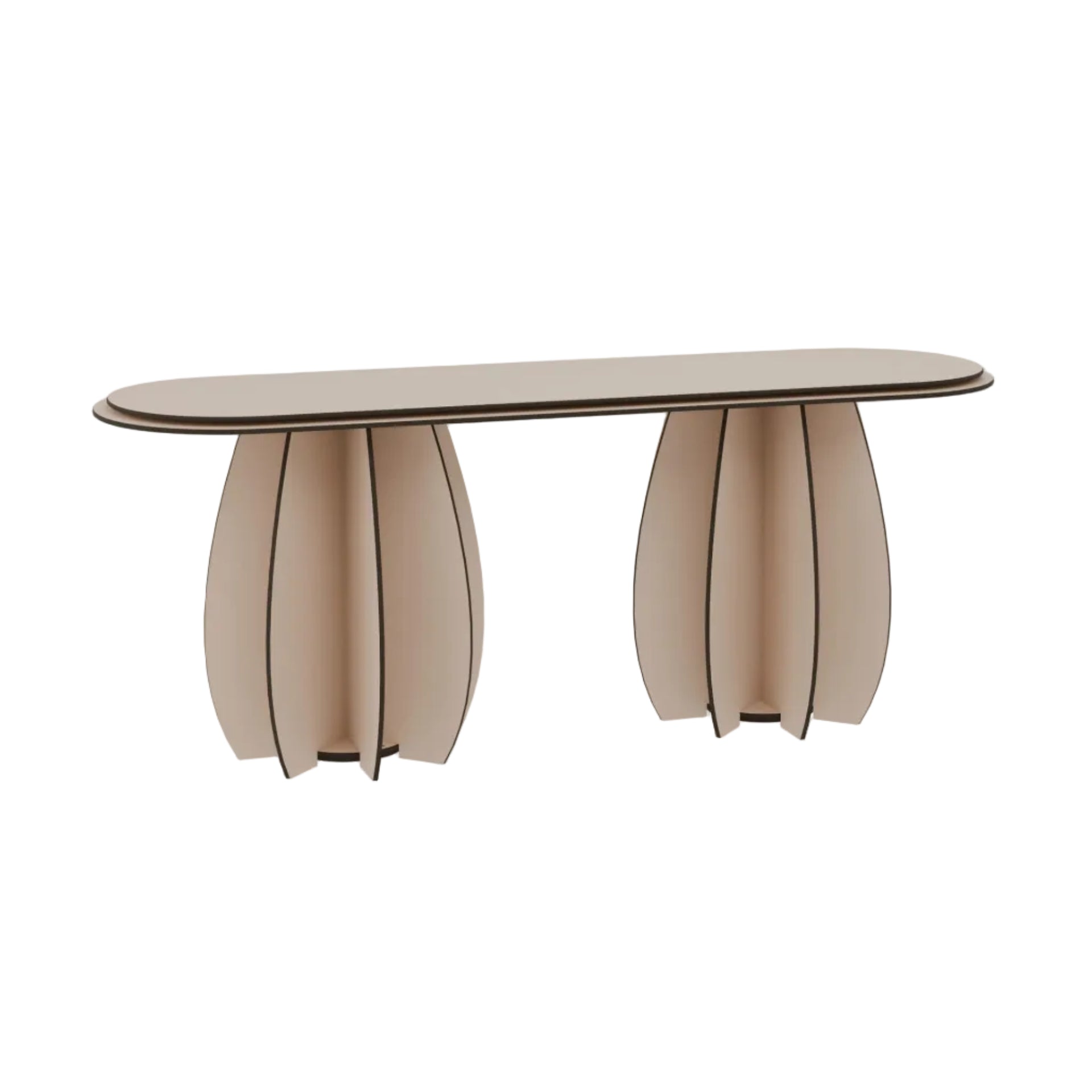 Tweedelige buitenbank GARDENIA in beige