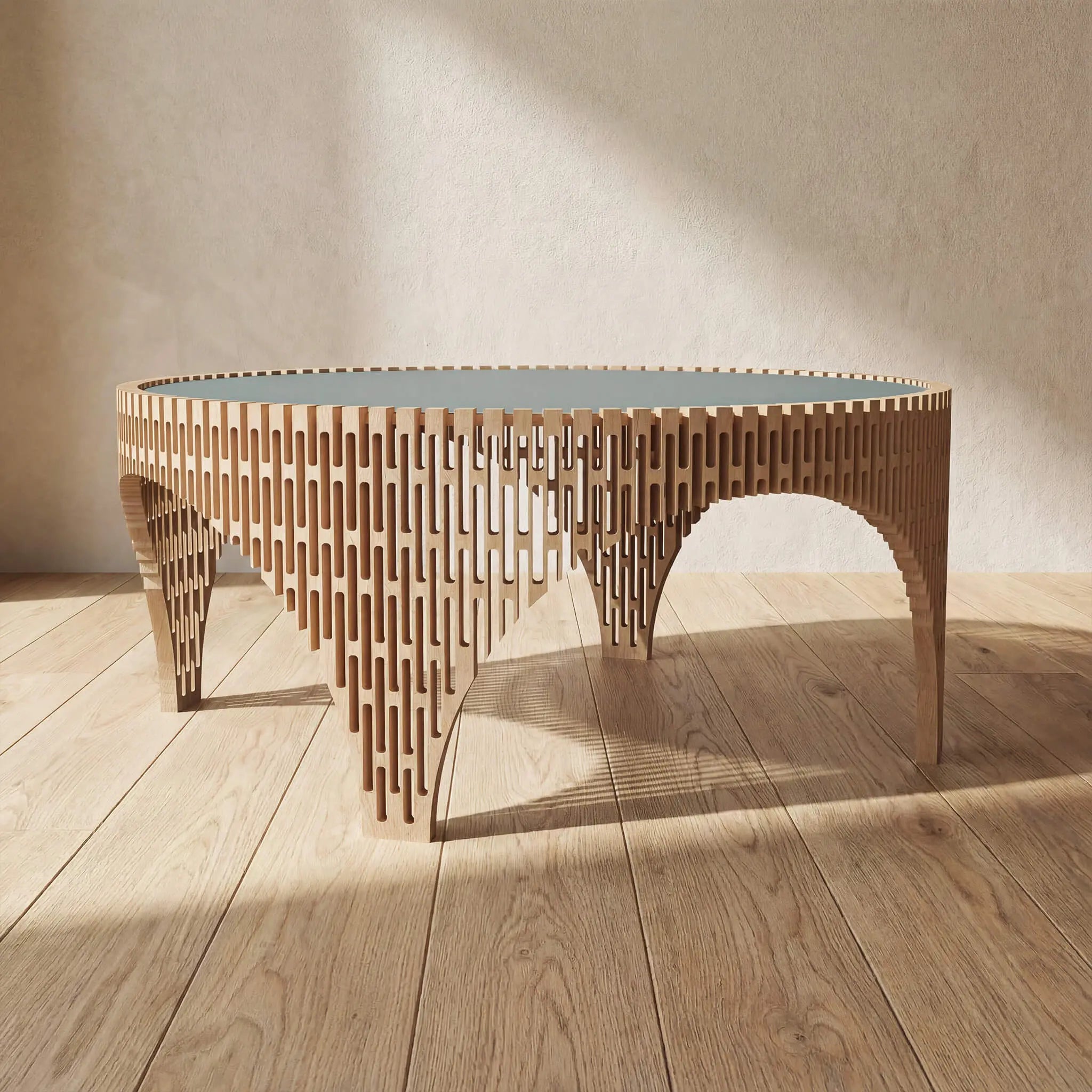 Koffietafel COLISÉE van licht eikenhout