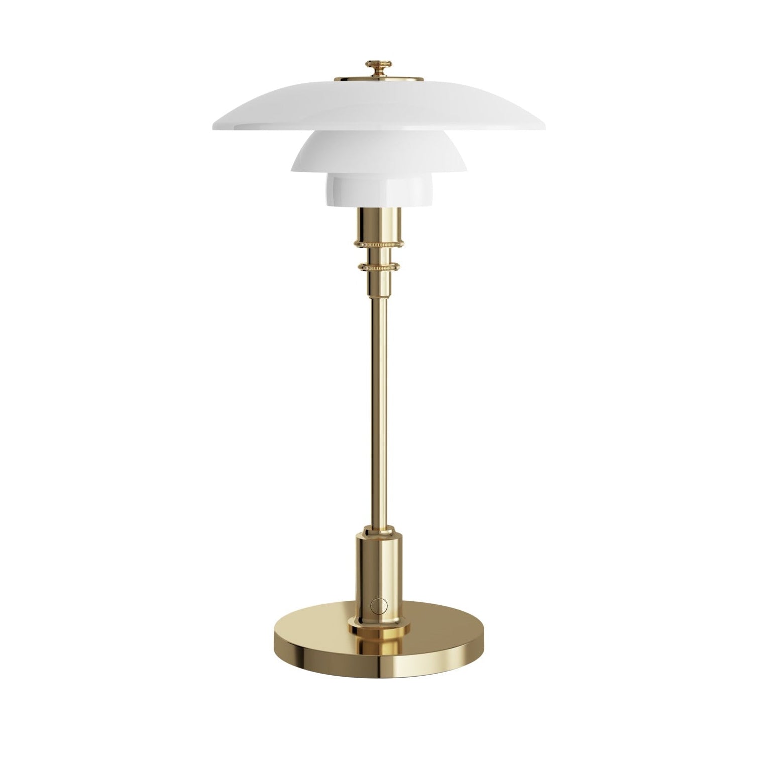 Portable lamp PH 2/1 white with brass base