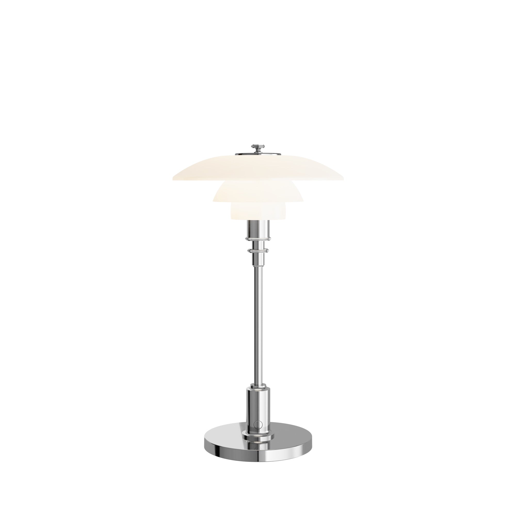 Draagbare lamp PH 2/1 wit met verchroomde voet