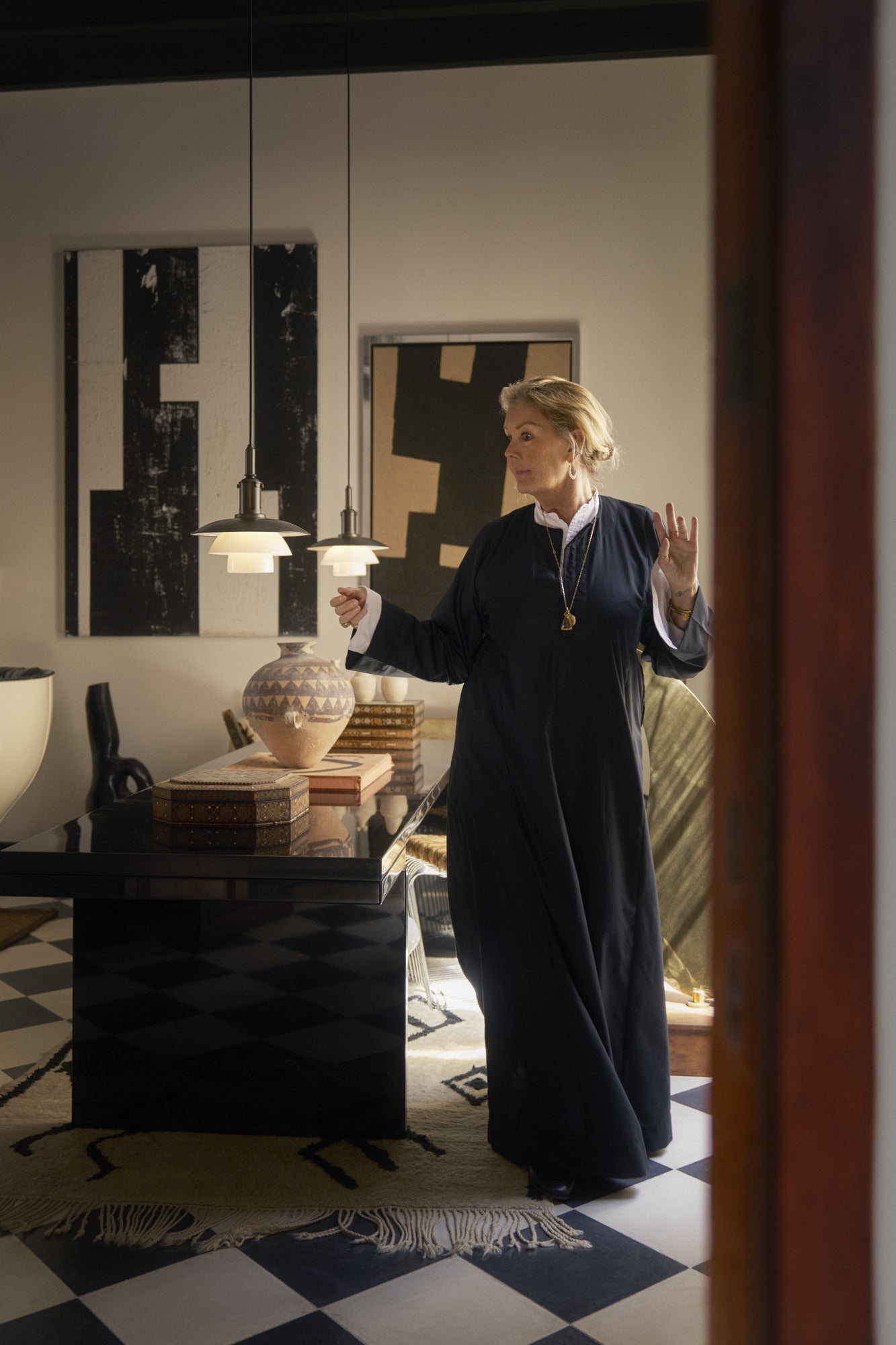 Pendelleuchte PH 3/3 weiß mit schwarzer matter Oberfläche