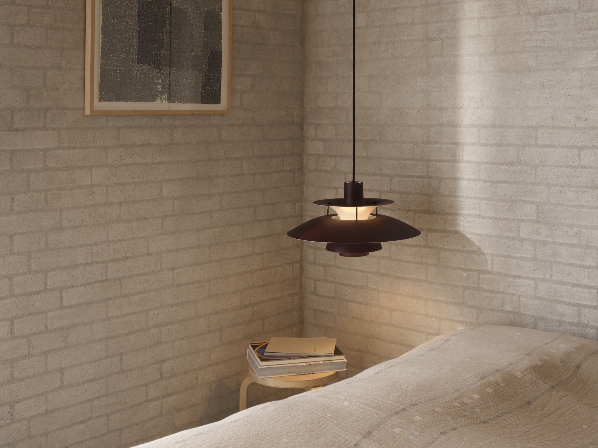 Pendelleuchte PH 5 monochromatisch burgunderrot