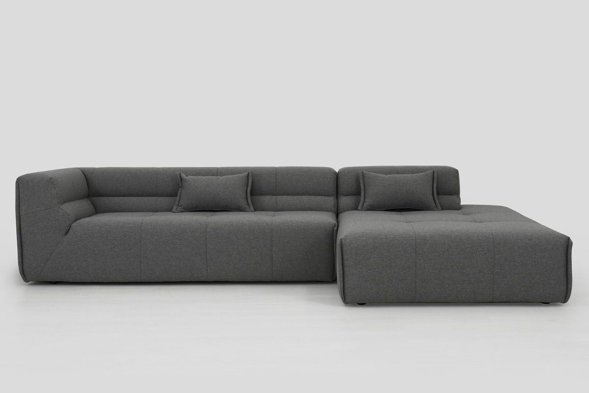 Modulaire hoekbank voor 5 personen, links, PIERO, gestoffeerd