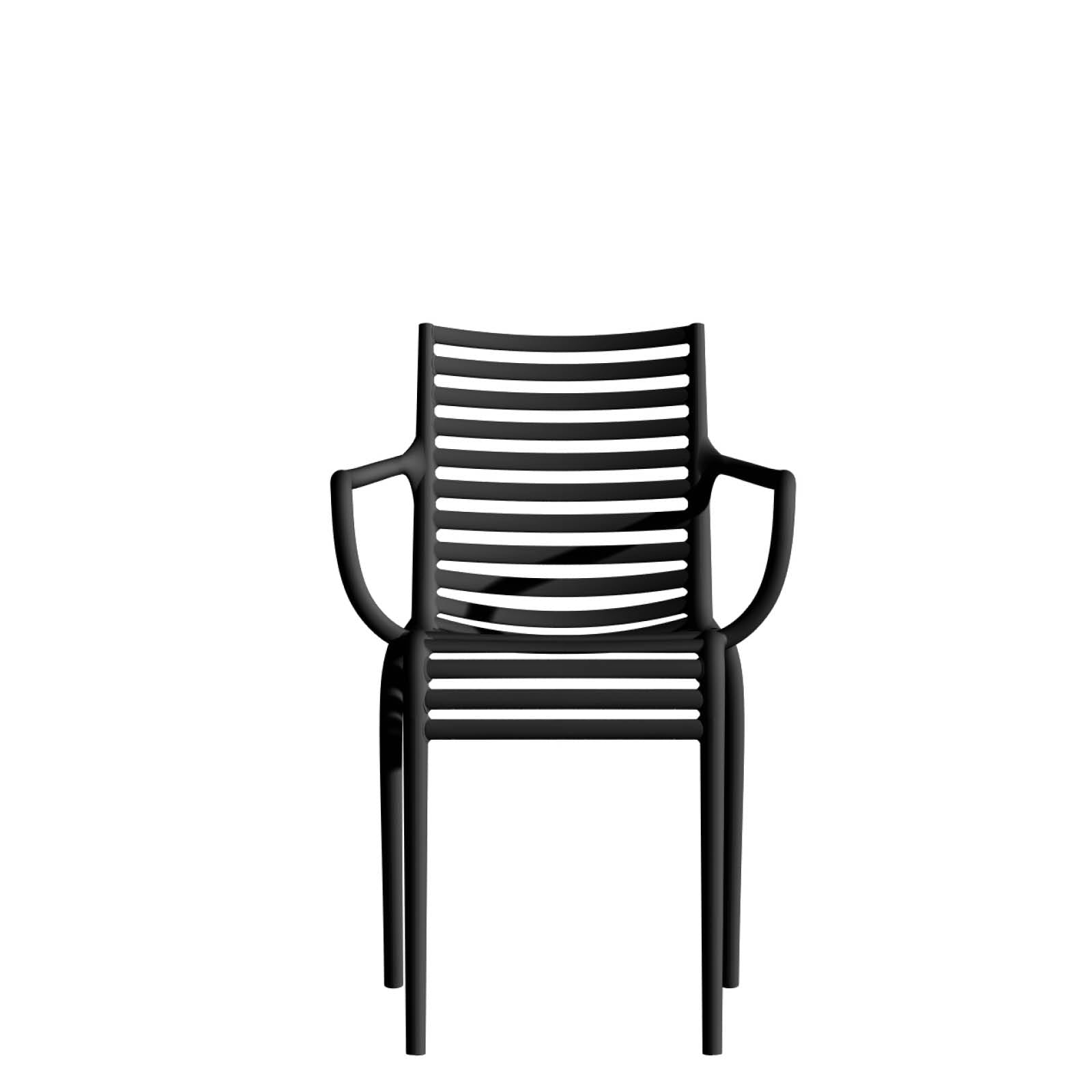 Chair with pip-e armrests dark gray