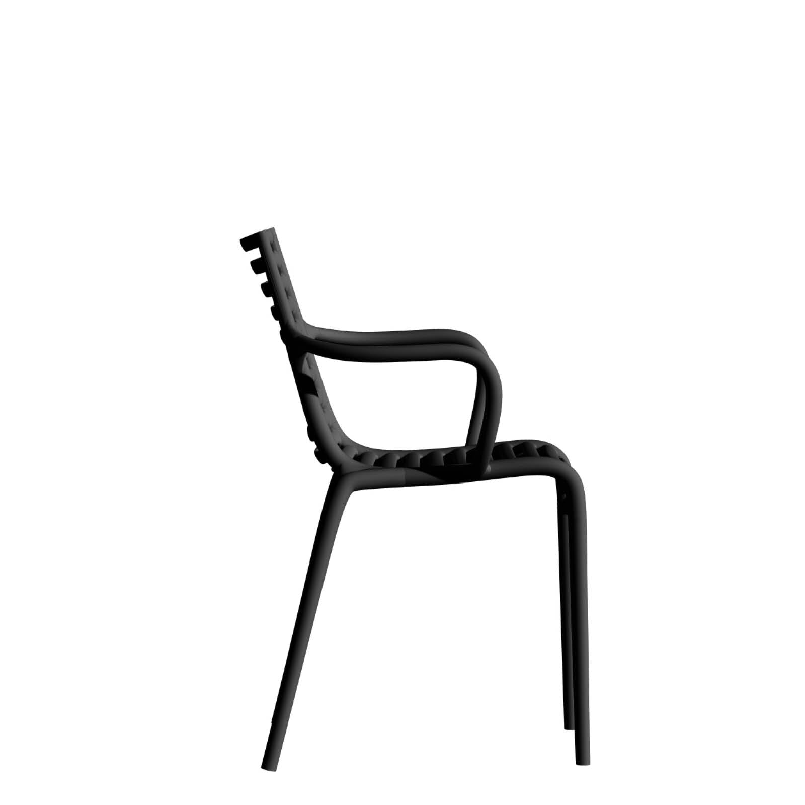 Chair with pip-e armrests dark gray
