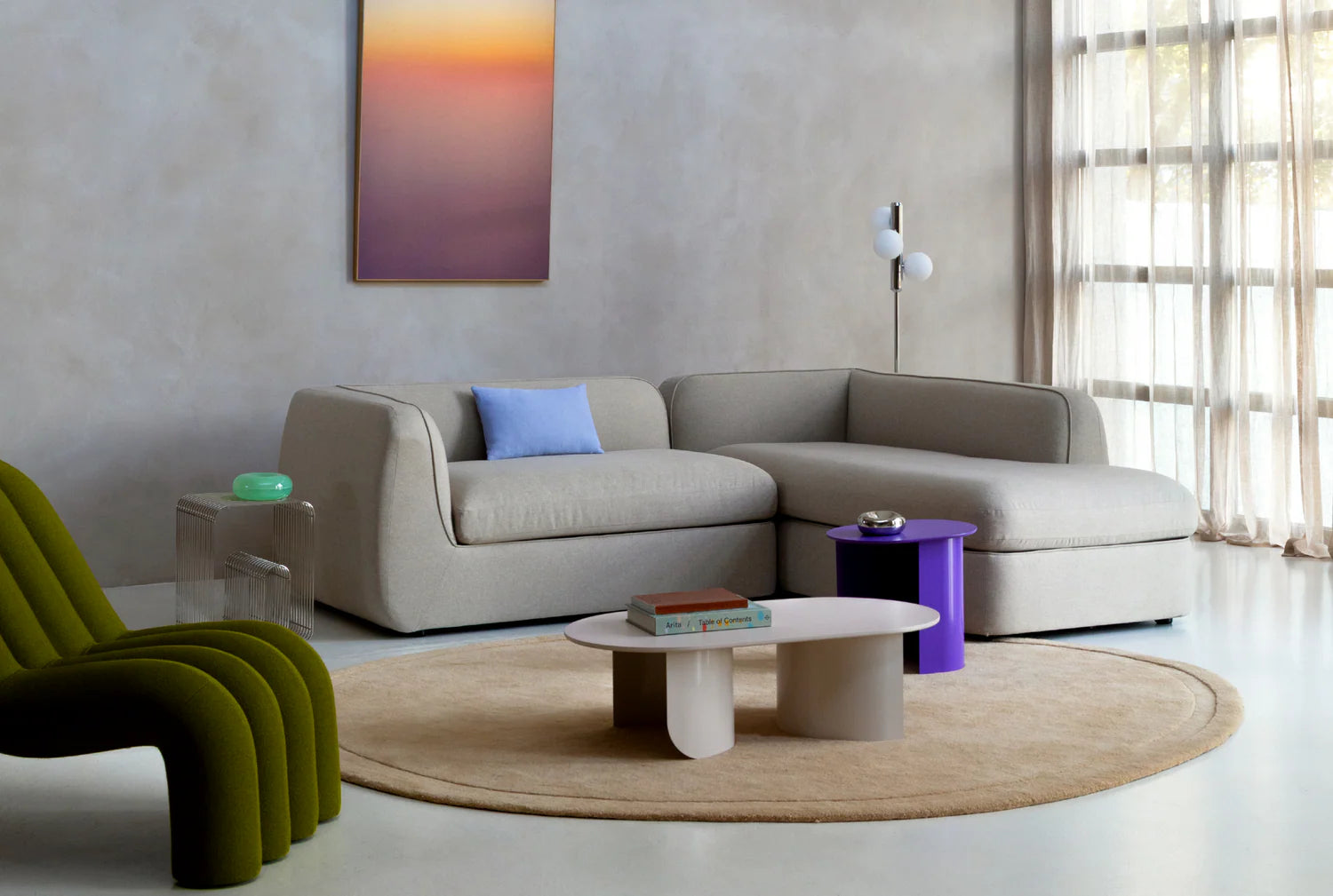 PLATEAU Light Blue Side Table