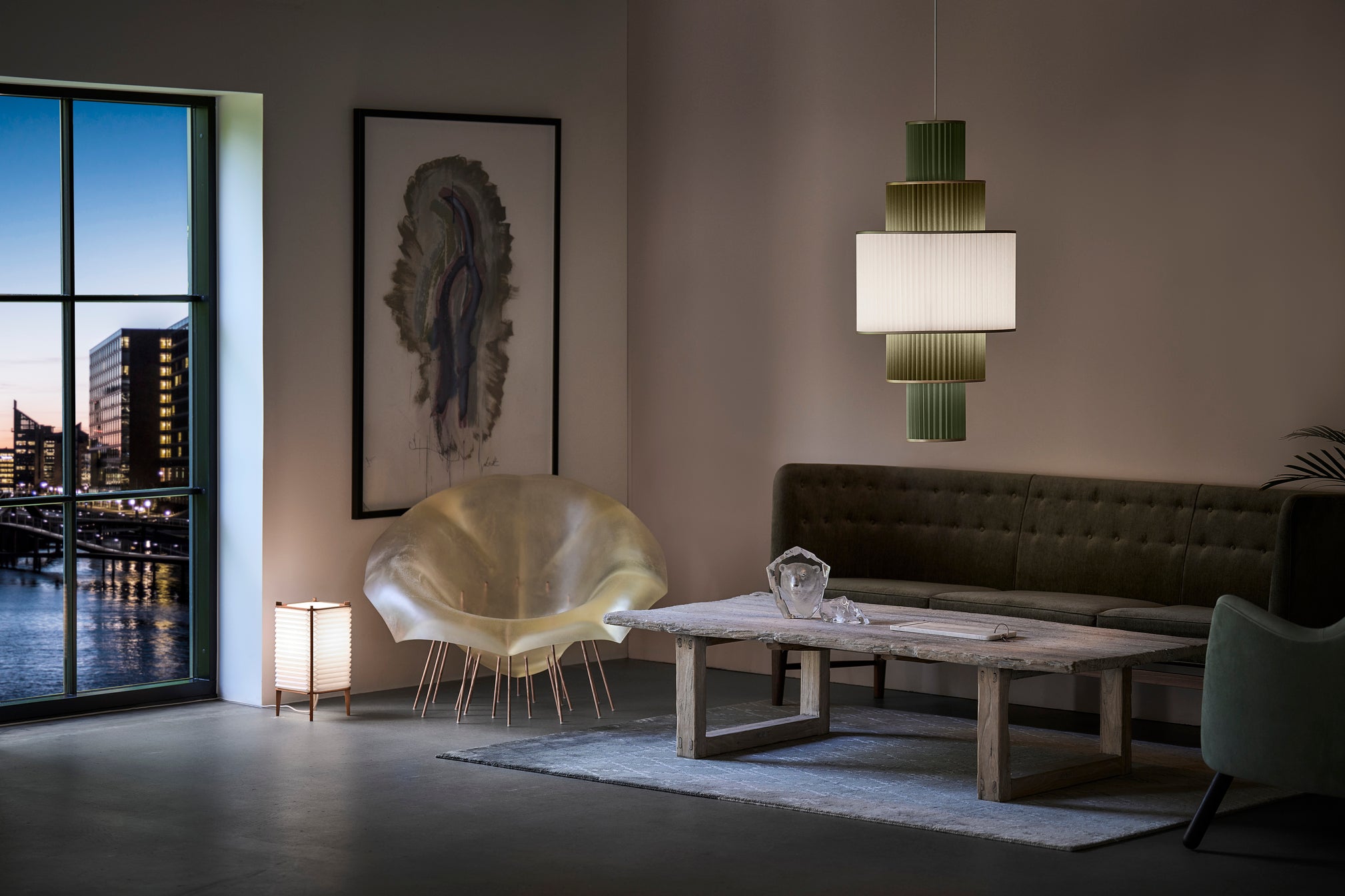 Hanglamp MODEL 113 PLIVELLO wit met goud