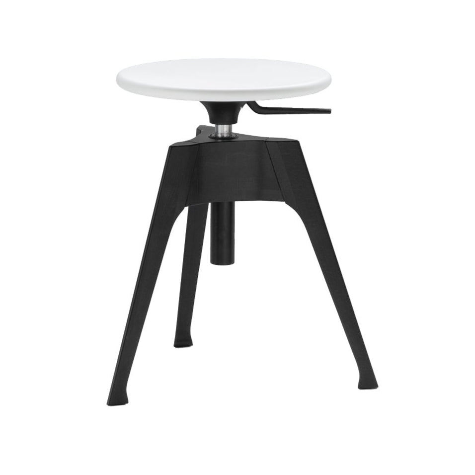 Hocker PORTABLE ATELIER wit met zwarte basis