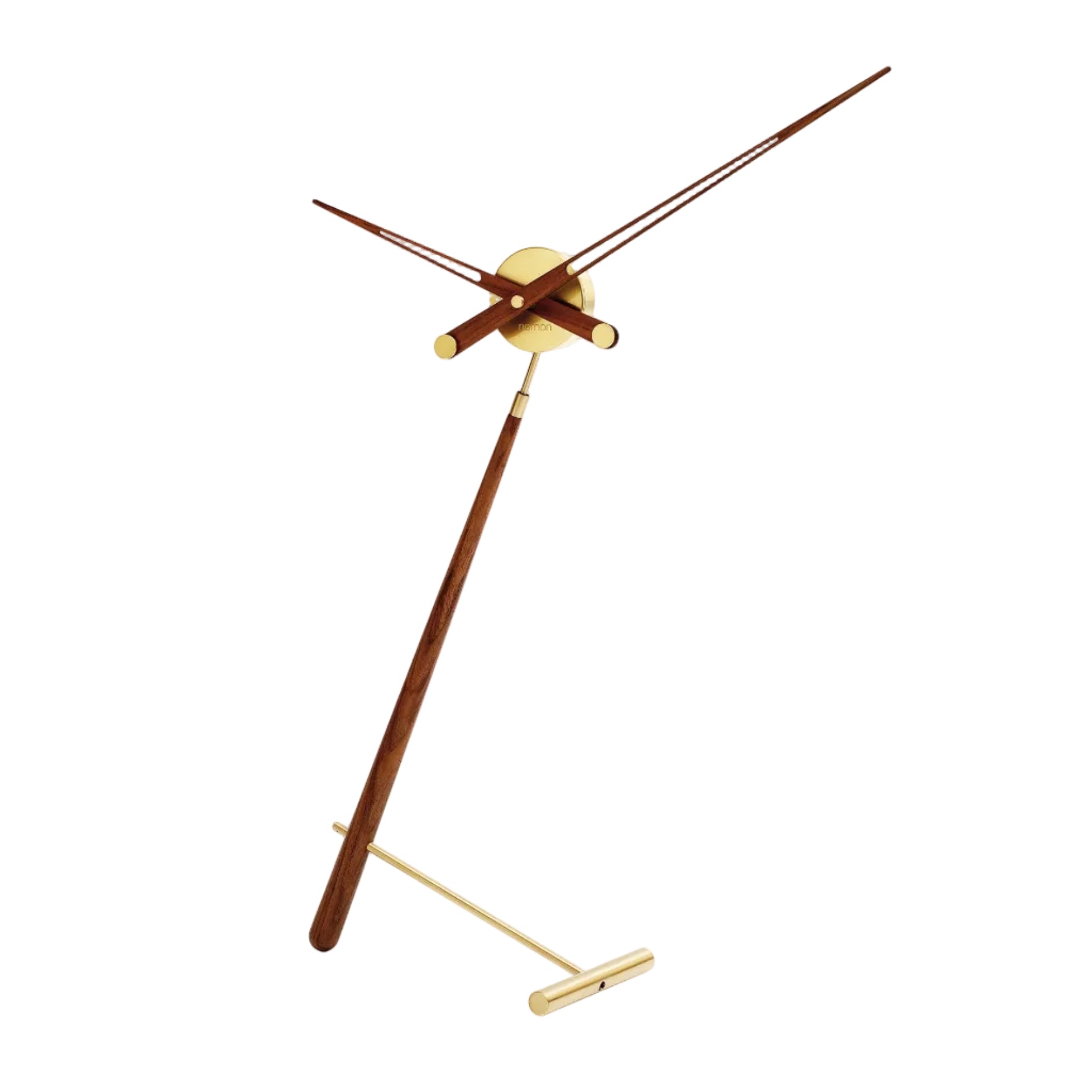 Tafelklok PUNTERO van notenhout met messing afwerking