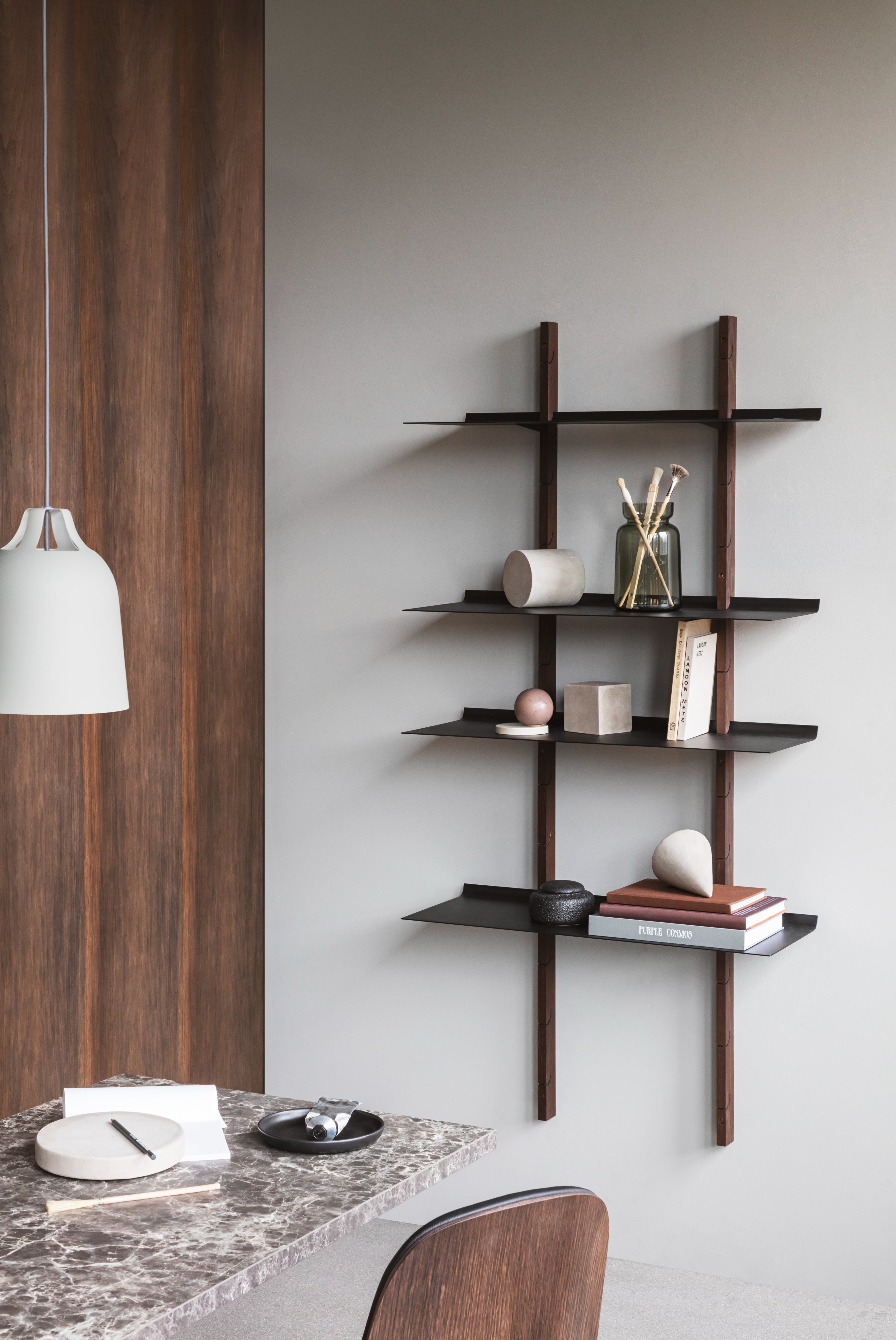 SMILE black wall shelf set