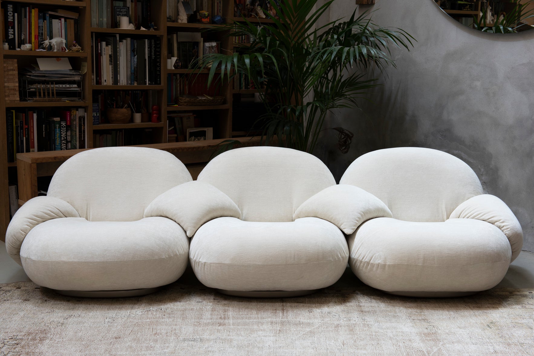 3-seater PACHA sofa upholstered with a black base