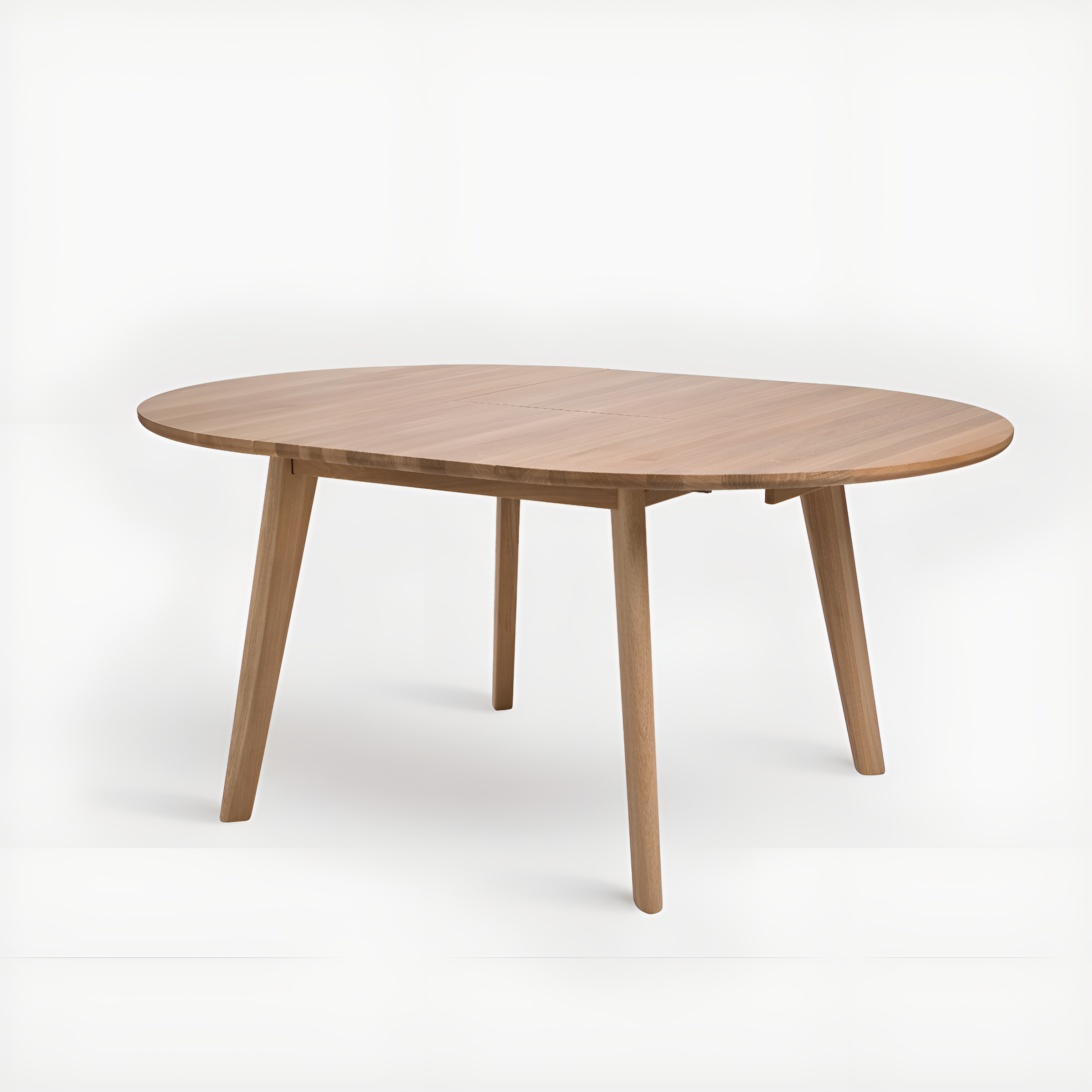 Round extendable table MURO made of solid oak wood