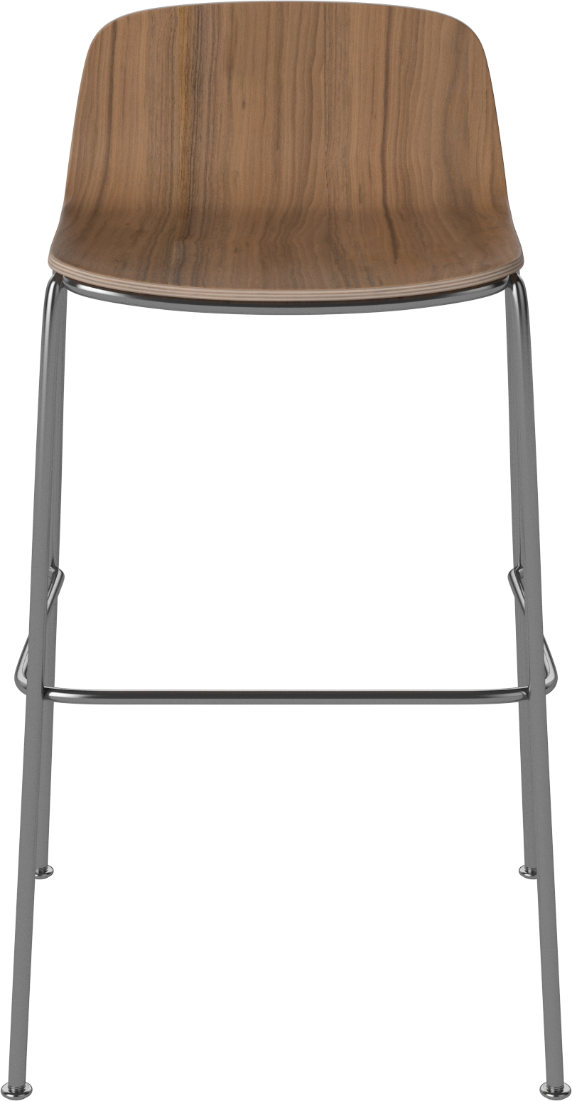 Hocker PALM notenhout met metalen basis