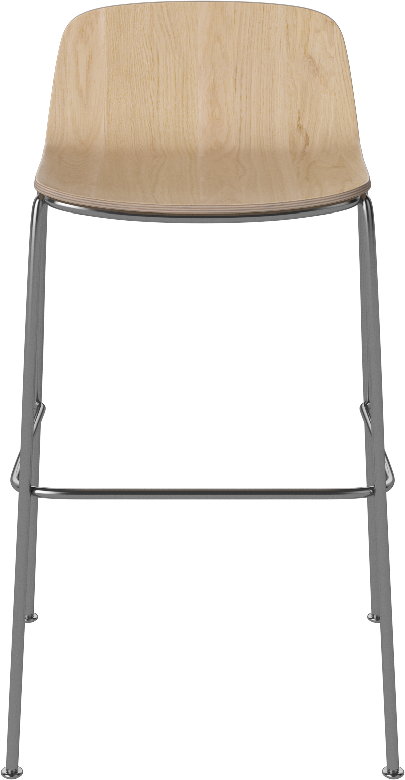 Hocker PALM gebleekt eikenfineer met metalen basis