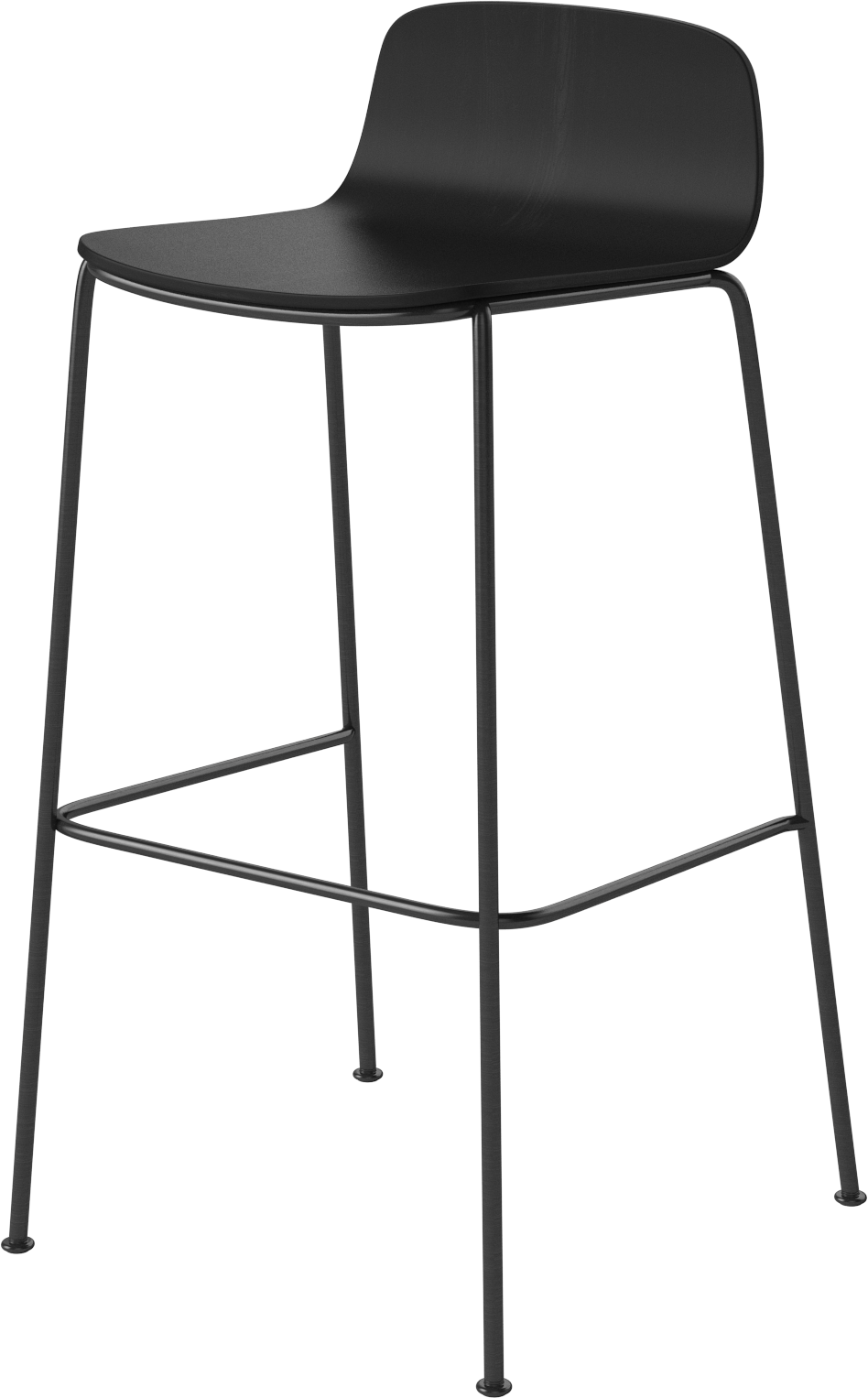 Hocker PALM zwart eikenfineer met zwarte metalen basis