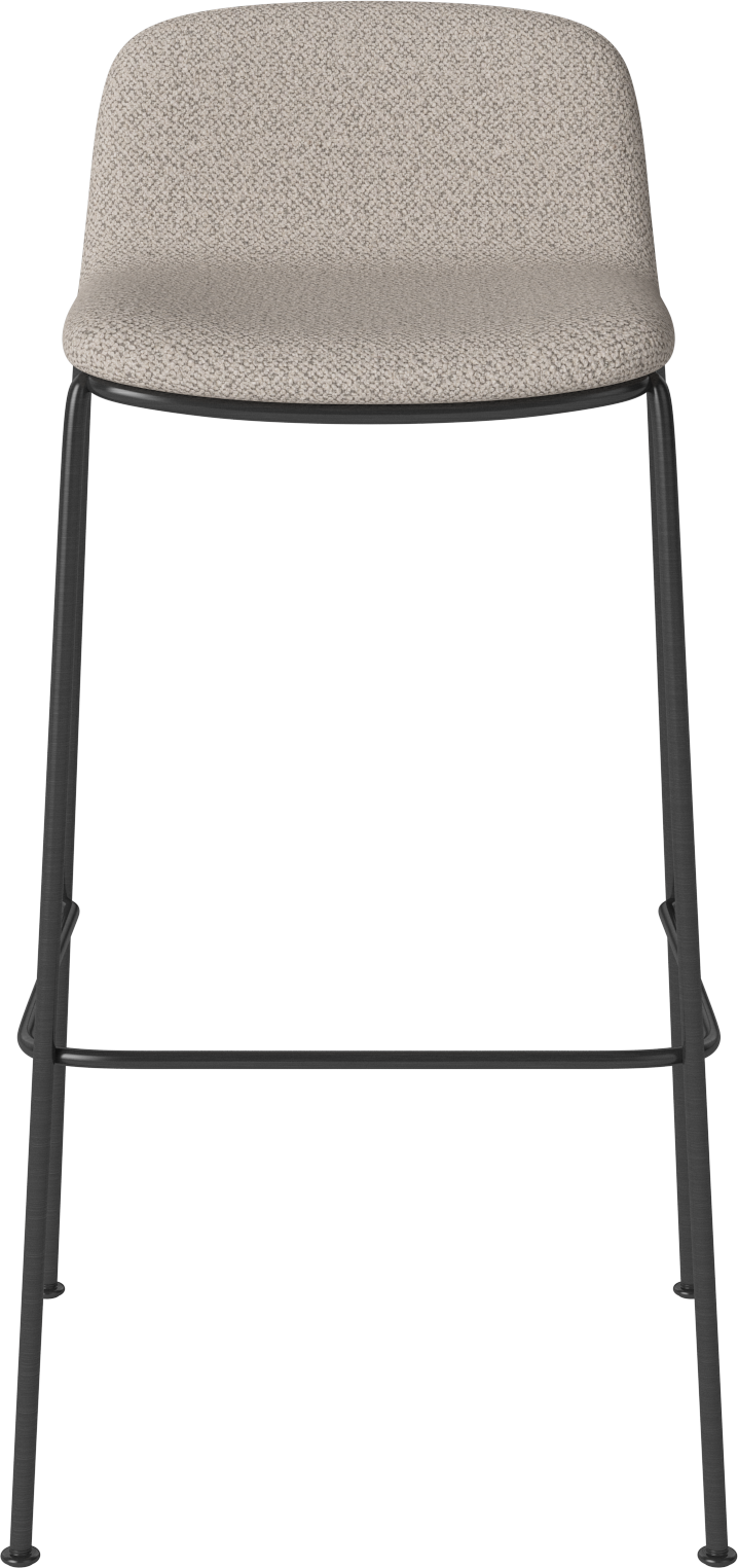 Hocker PALM gestoffeerd met een zwarte metalen basis