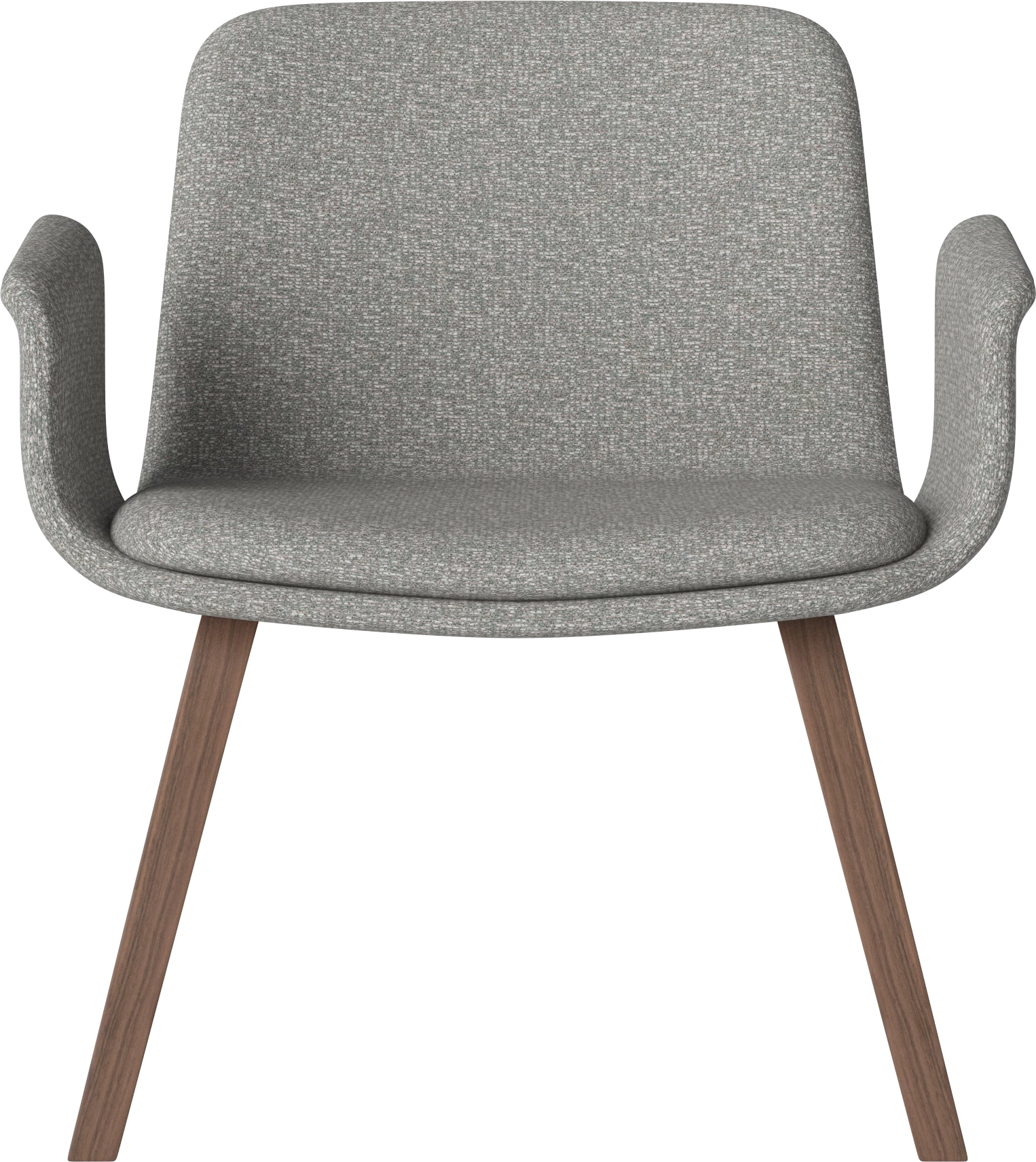 Fauteuil met armleuningen PALM gestoffeerd met een notenhouten basis