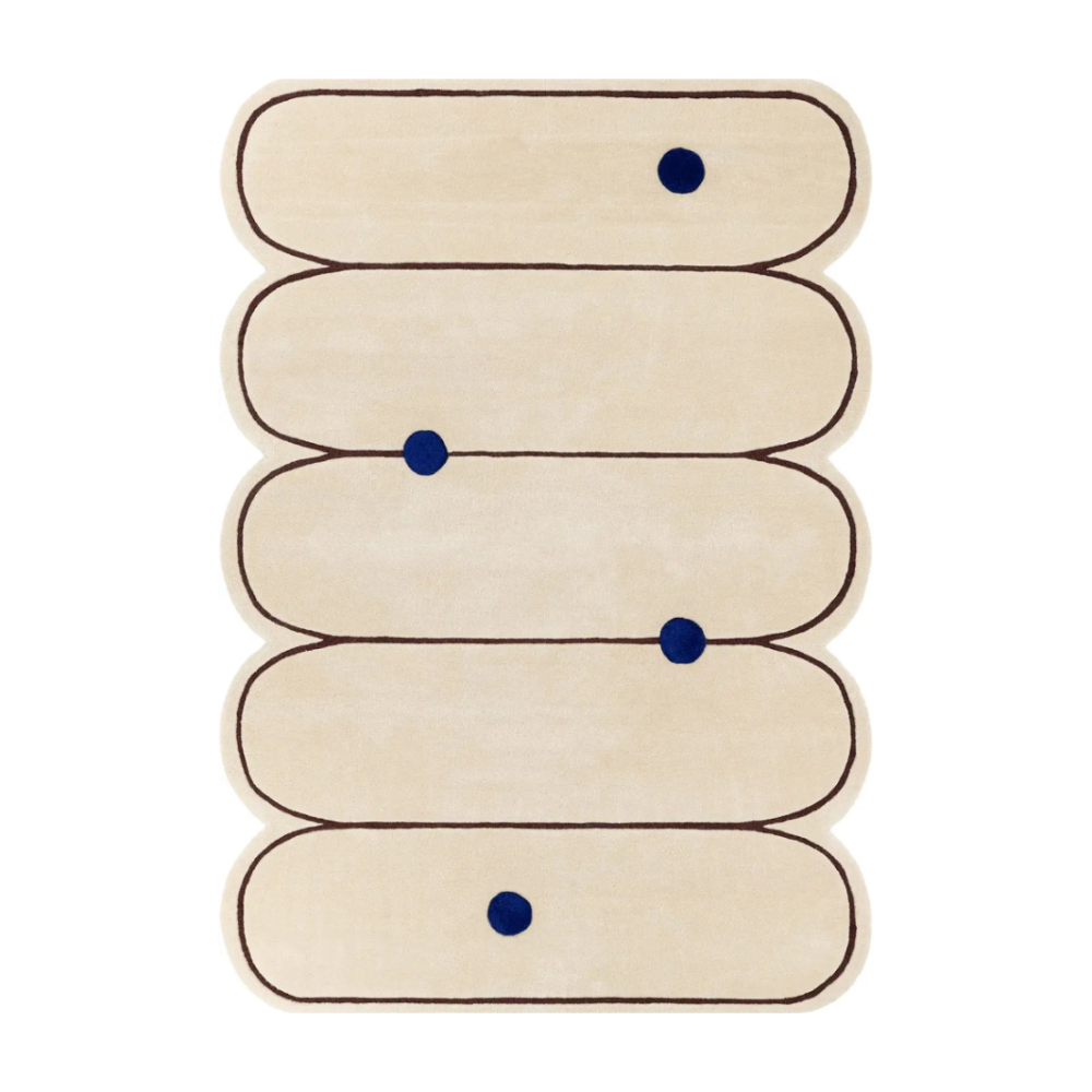 PARIS Beige Rug with Navy and Brown