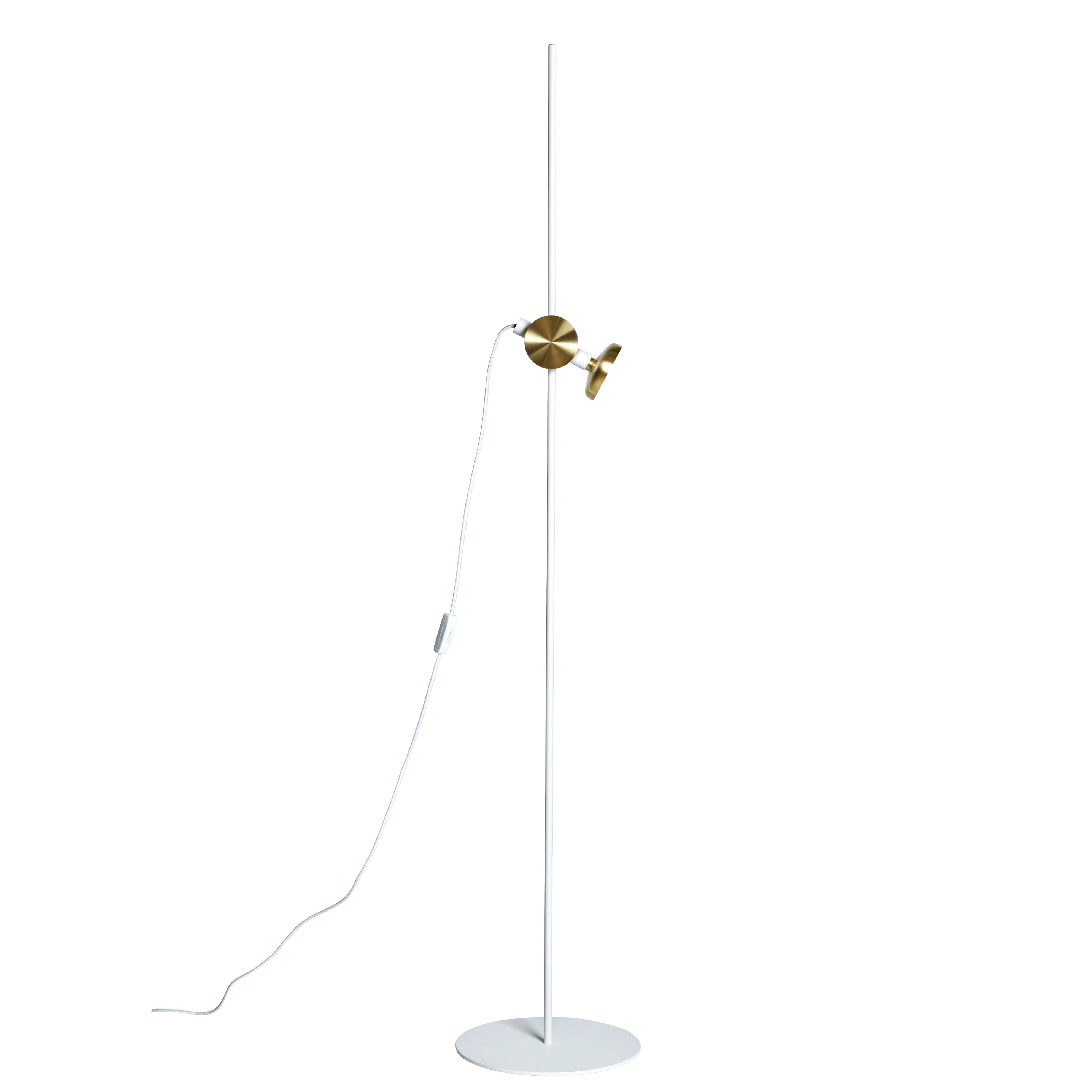 Stehlampe BLEND weiß mit messingfarbener Verkleidung