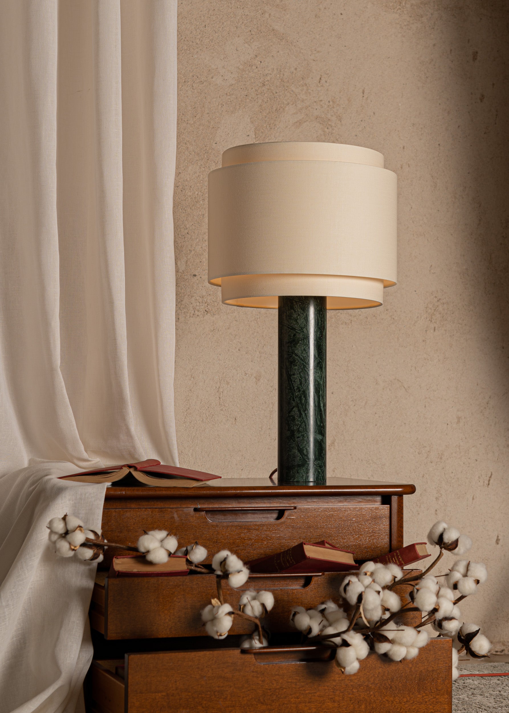 PIPO DUOBLE Table Lamp Green Marble
