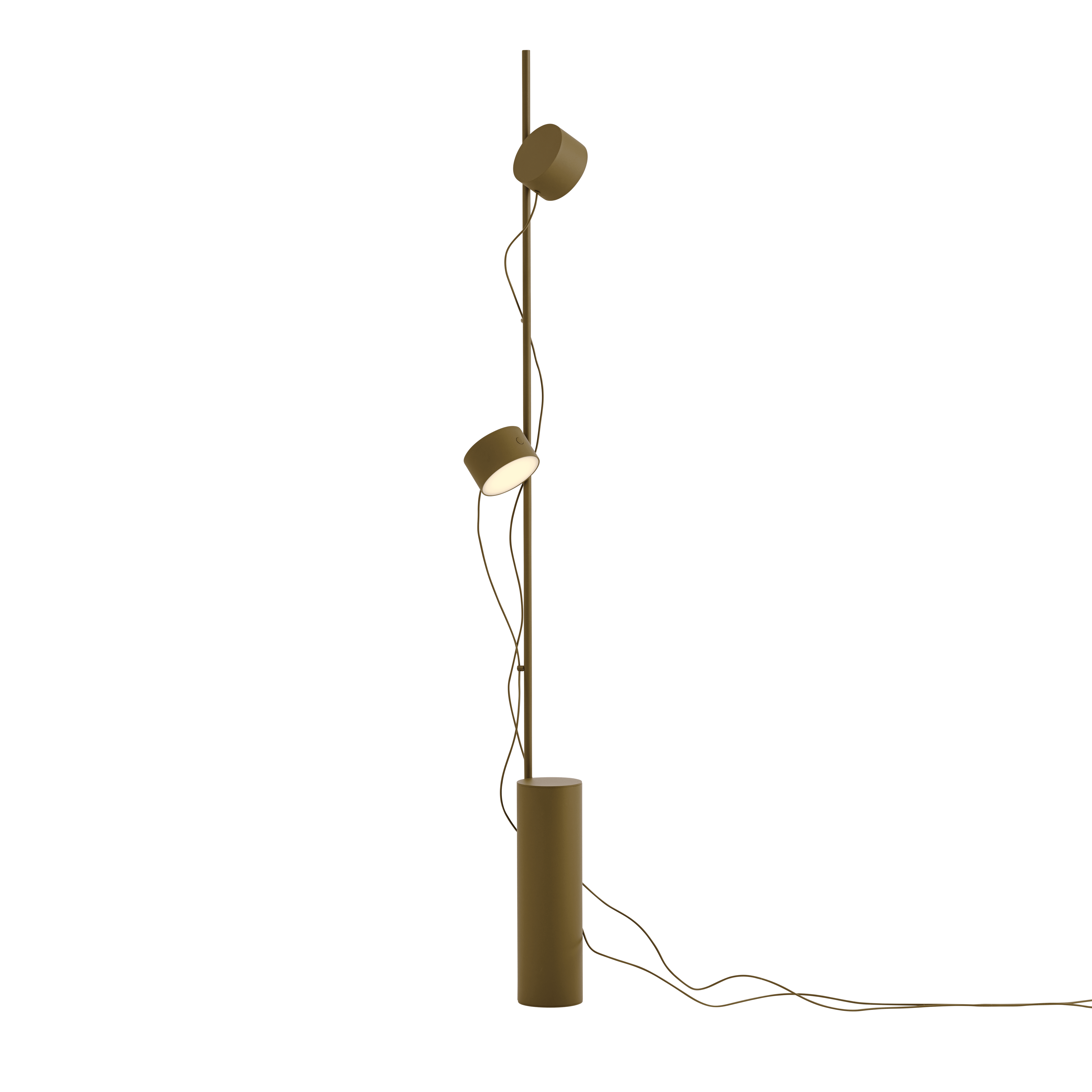 Vloerlamp POST bruin-groen