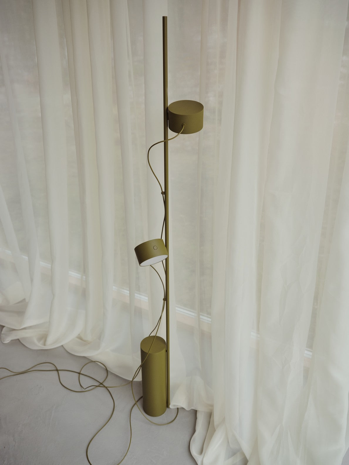 Vloerlamp POST bruin-groen