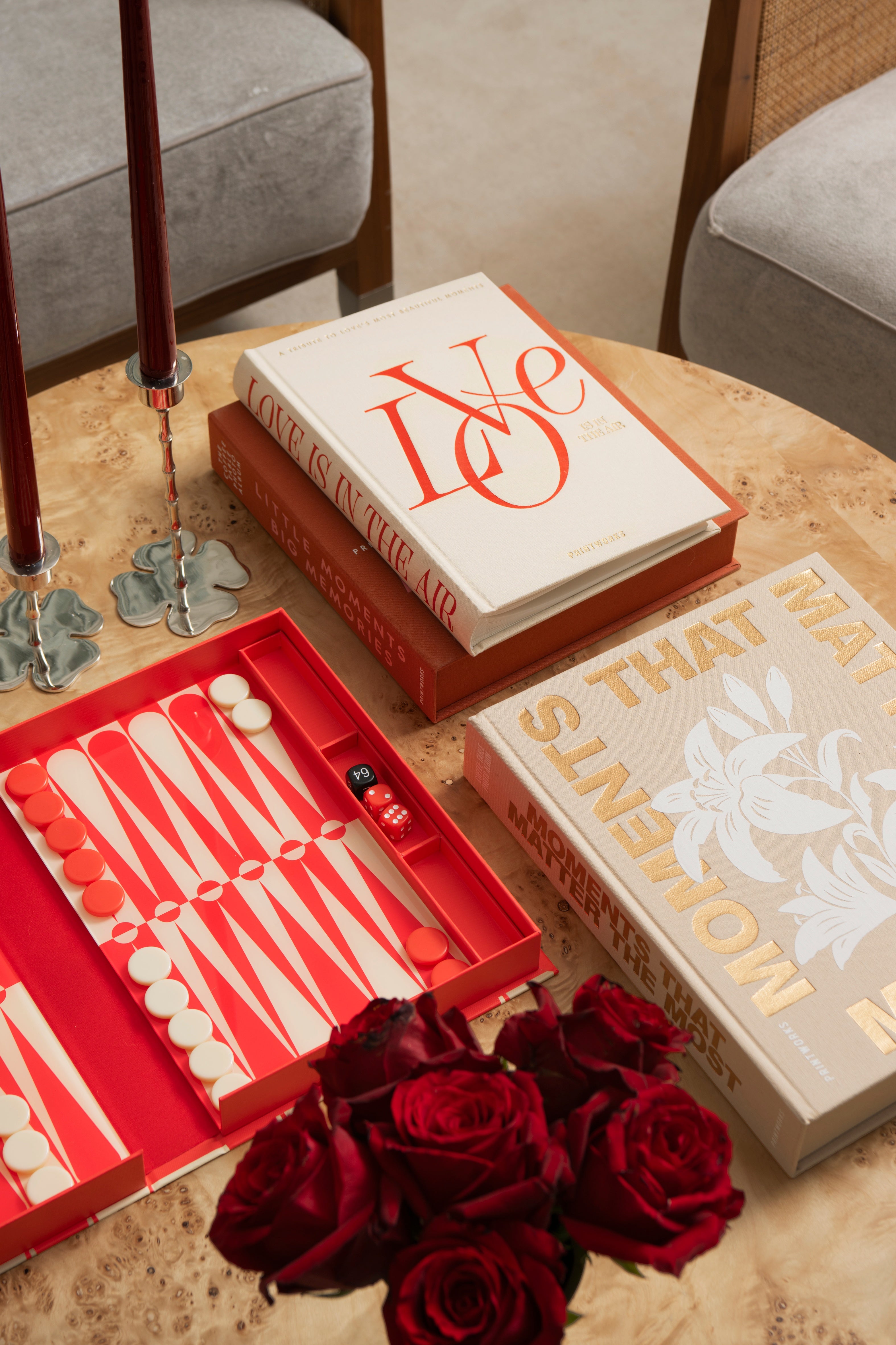 LOVE IS IN THE AIR Photo Album Beige with Red