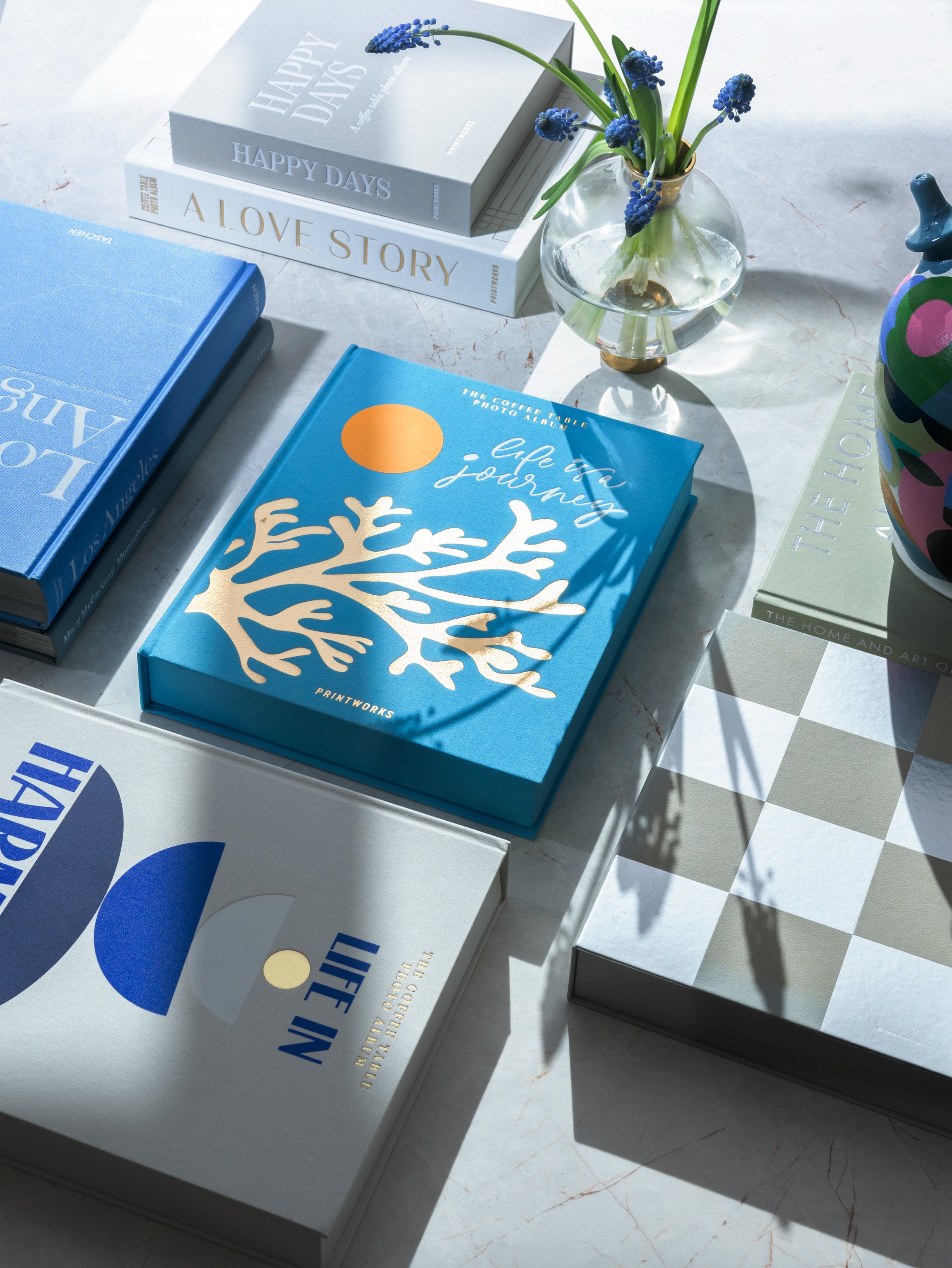 Fotoalbum LEVEN IS EEN REIS turkoois met goud