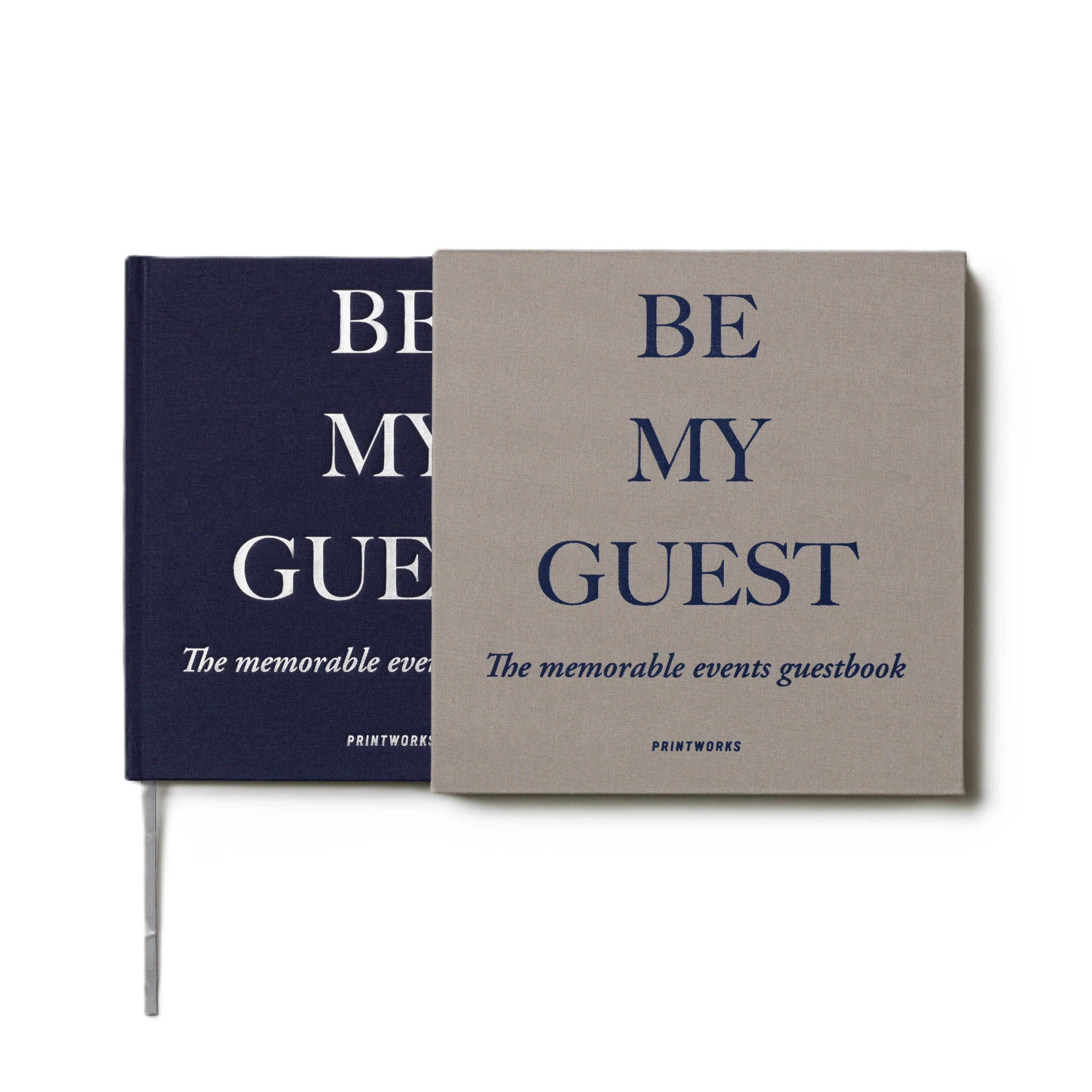Gastenboek BE MY GUEST grijs met marineblauw