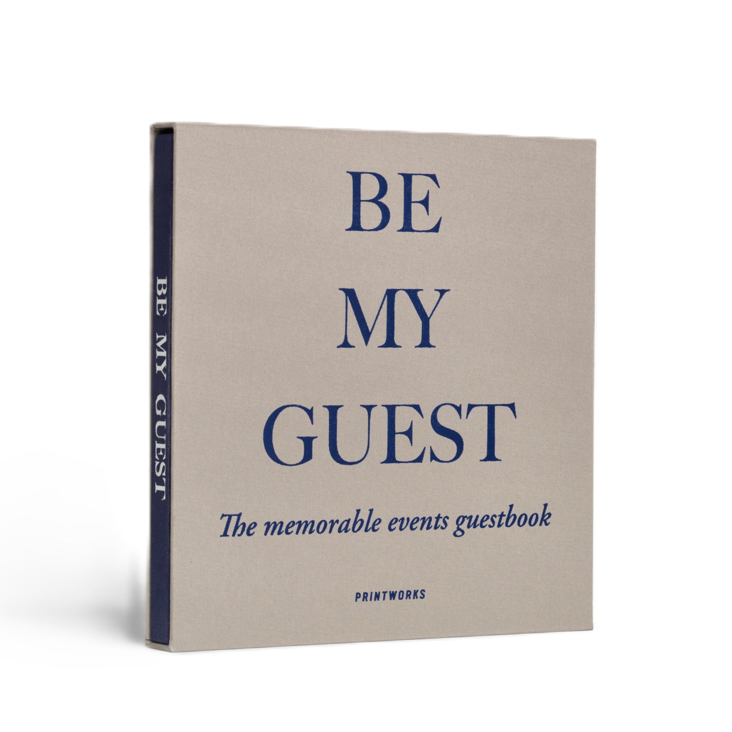 Gastenboek BE MY GUEST grijs met marineblauw