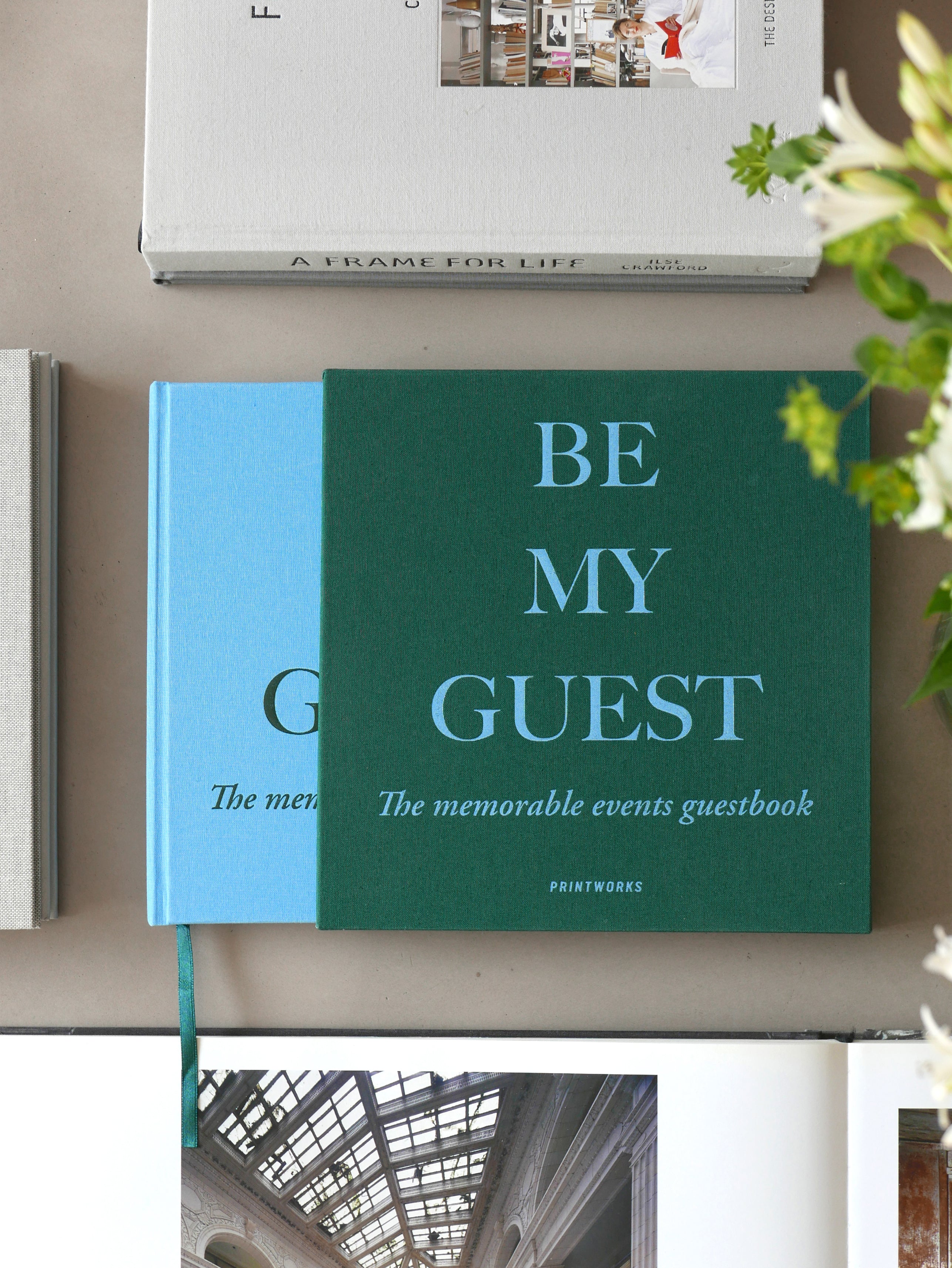 Gästebuch BE MY GUEST grün mit blau