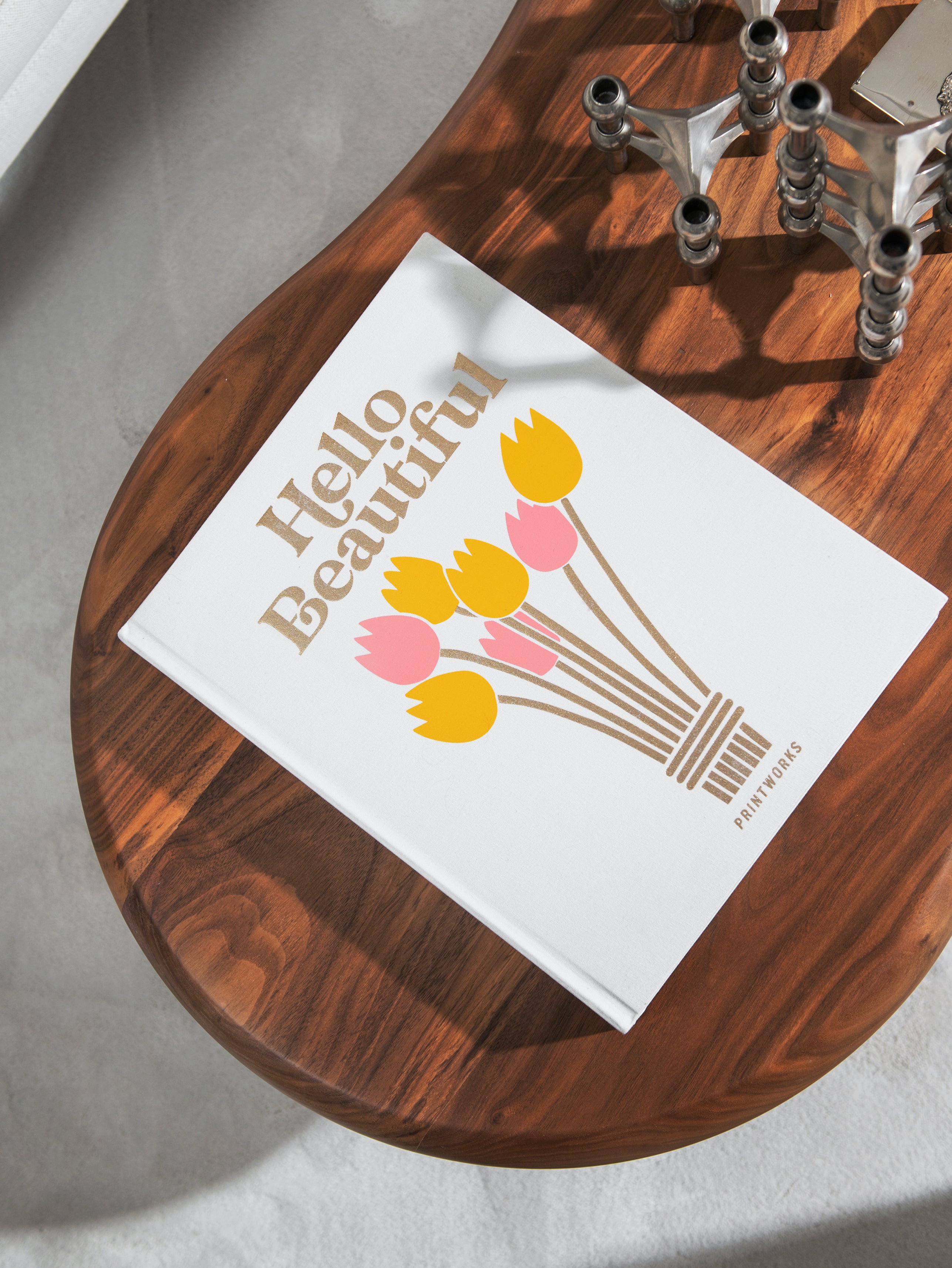 Fotoalbum HELLO BEAUTIFUL wit met goud