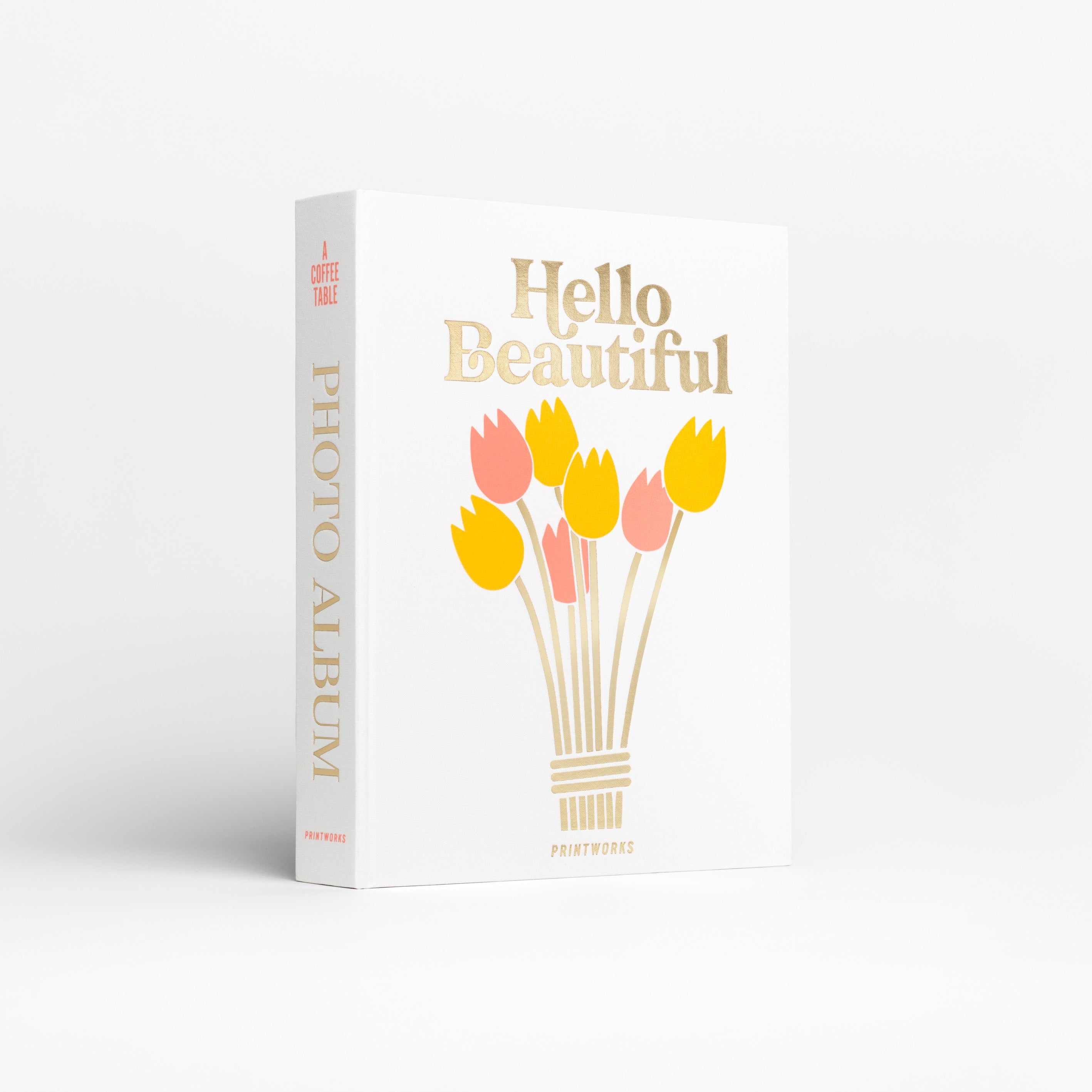 Fotoalbum HELLO BEAUTIFUL wit met goud