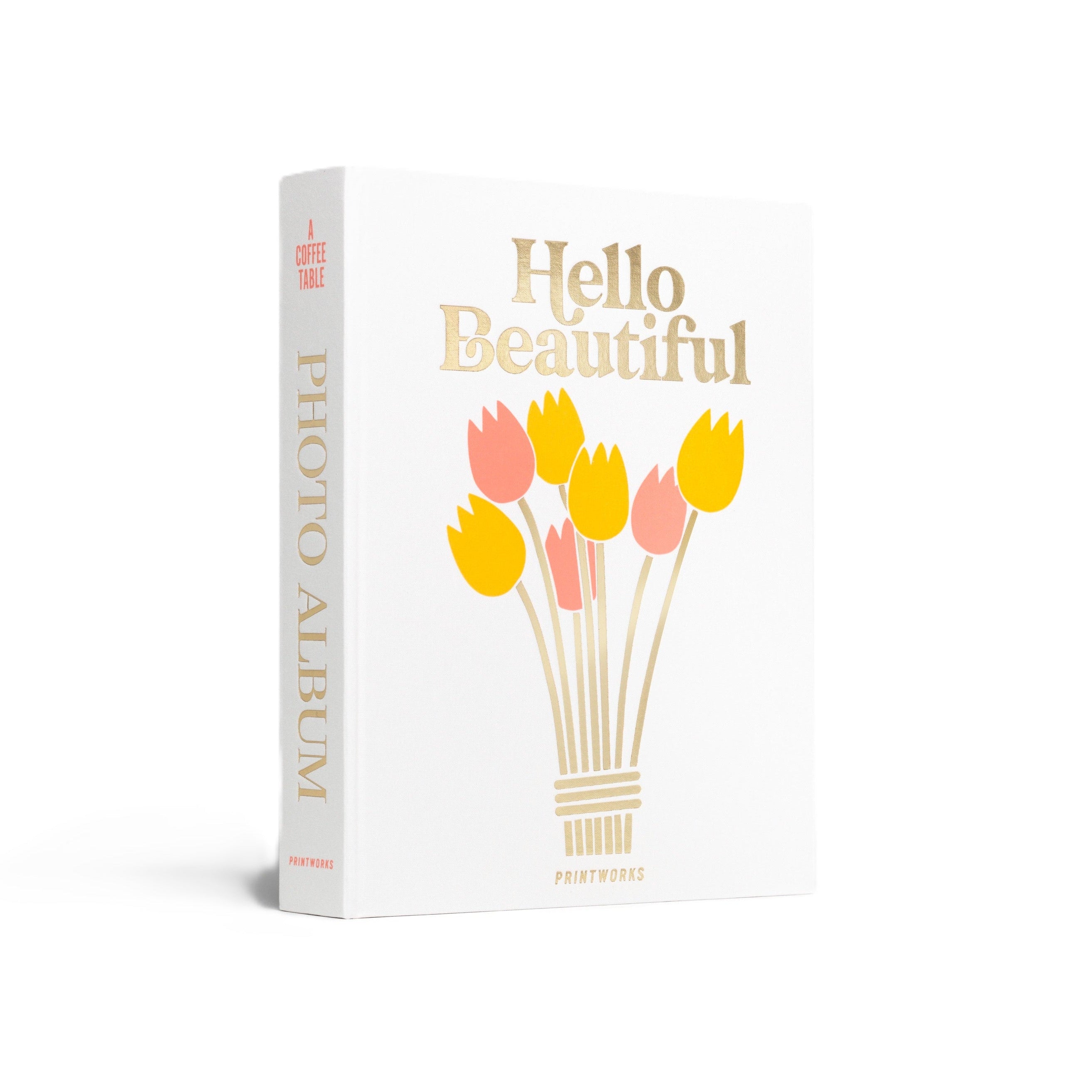 Fotoalbum HELLO BEAUTIFUL wit met goud