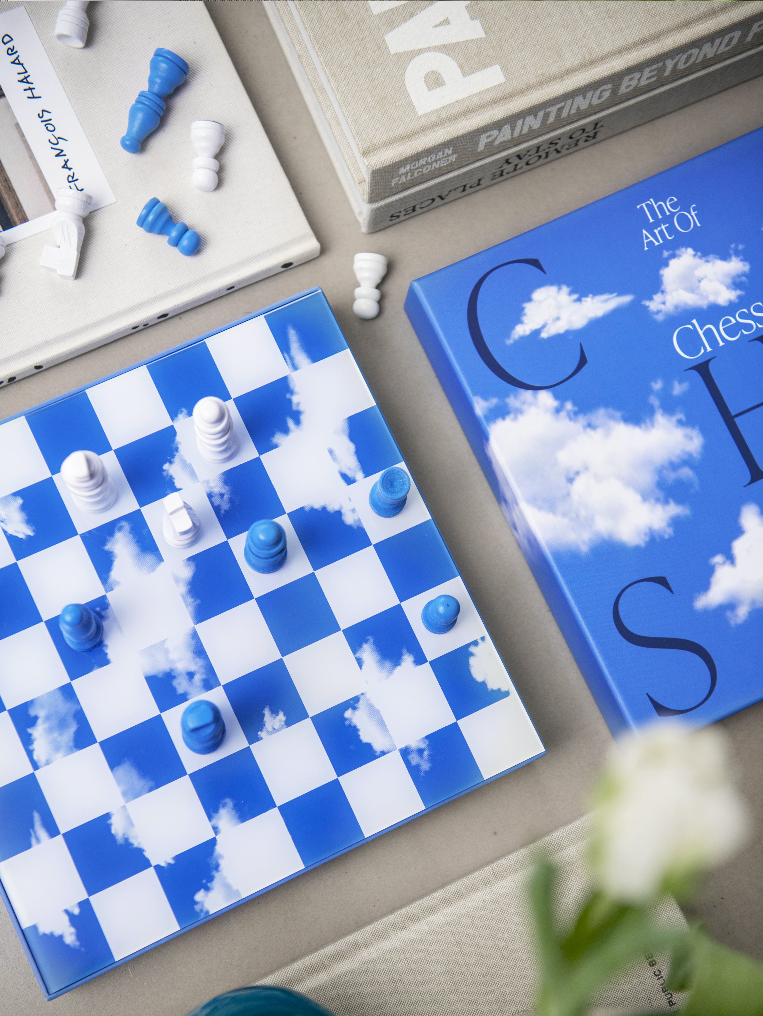 Schaken Set CHESS CLOUDS blauw-wit