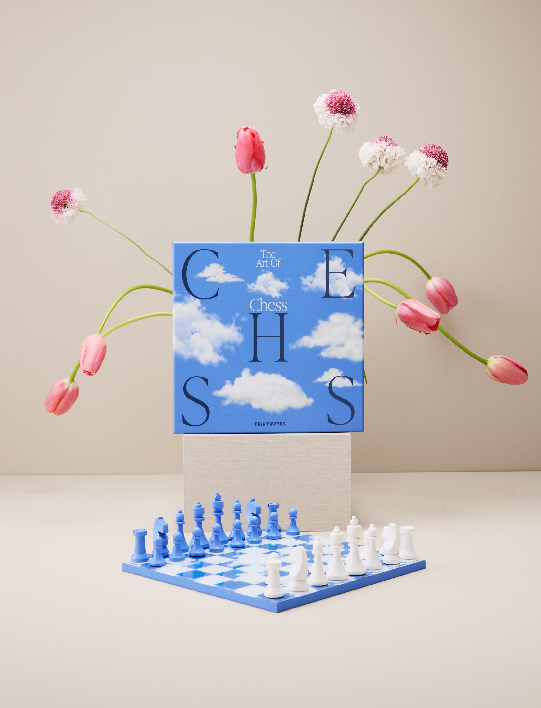 Schaken Set CHESS CLOUDS blauw-wit