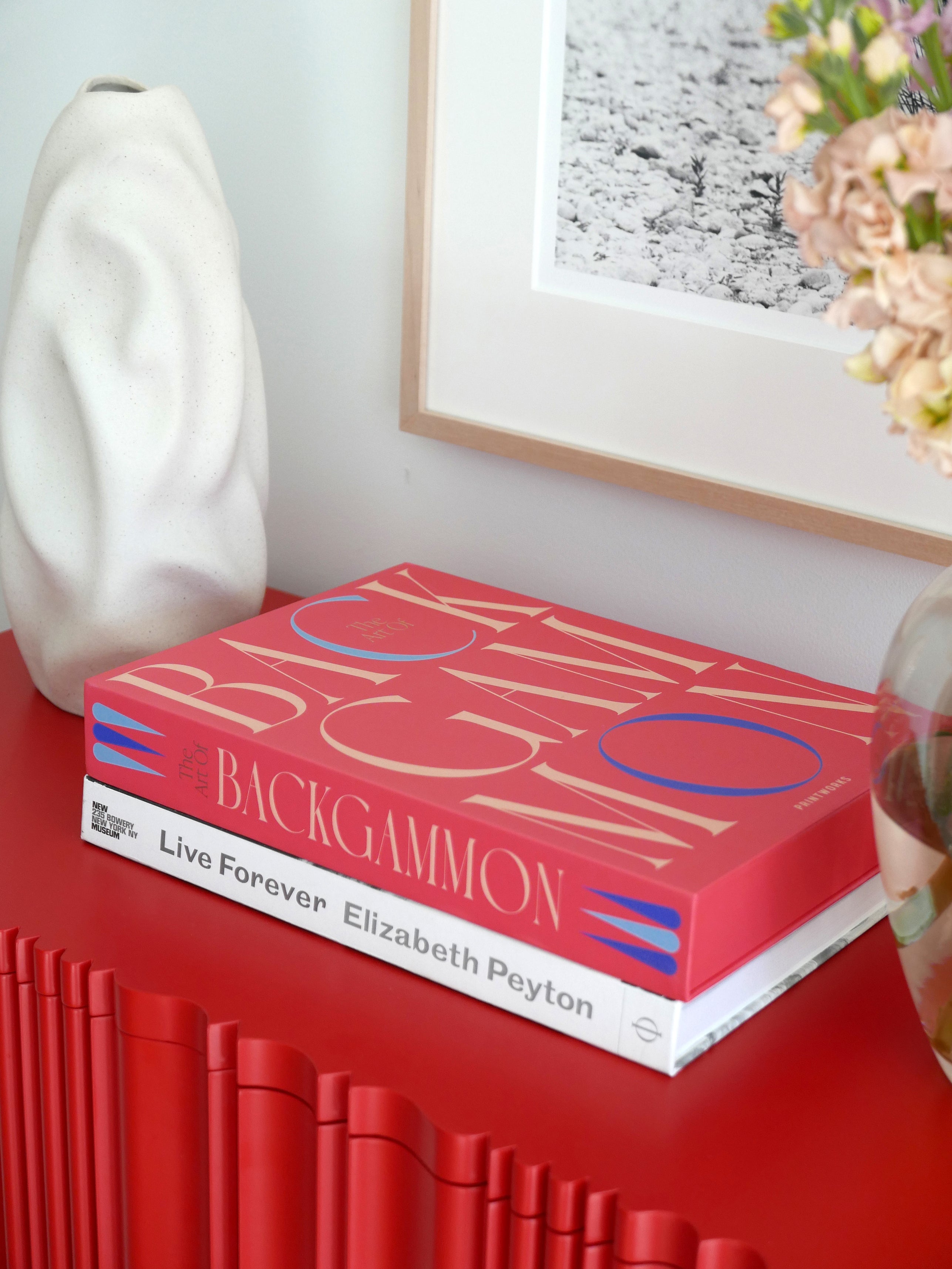 ART OF BACKGAMMON Red and Blue Backgammon Set